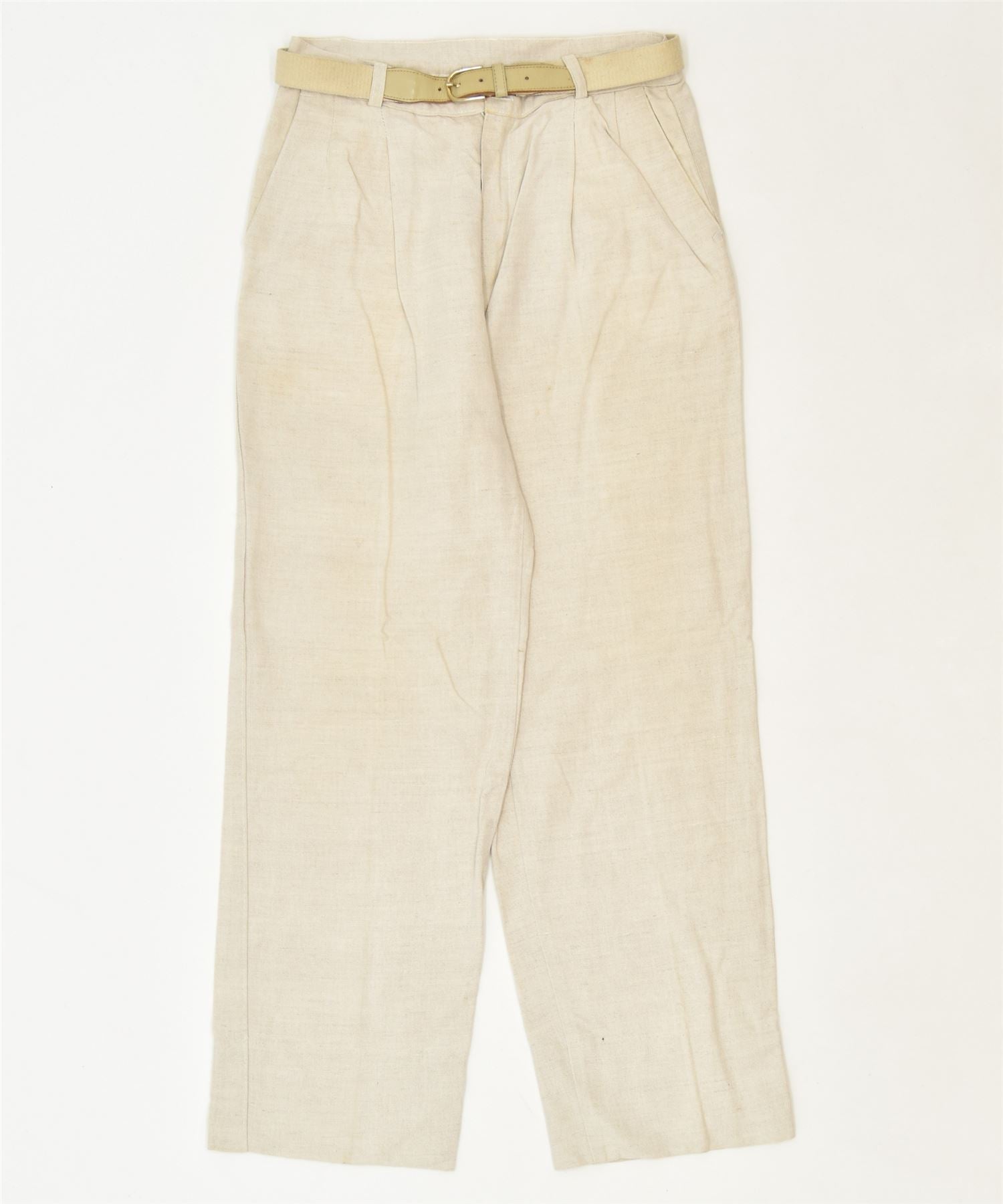 33 Womens Straight Chino Trousers W28 L29 Beige Classic