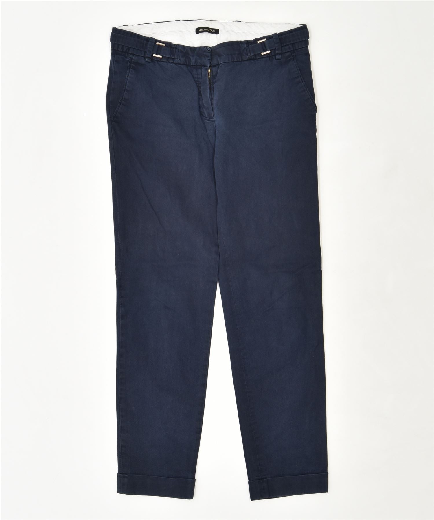 image of MASSIMO DUTTI Womens Straight Chino Trousers W30 L27 Blue