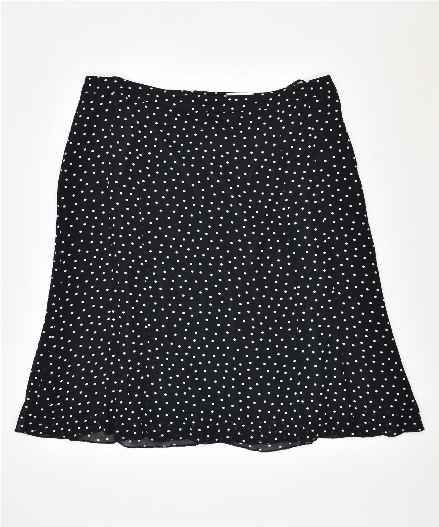 Image of AMY VERMONT Womens A-Line Skirt IT 46 Large W34 Black Polka Dot Viscose