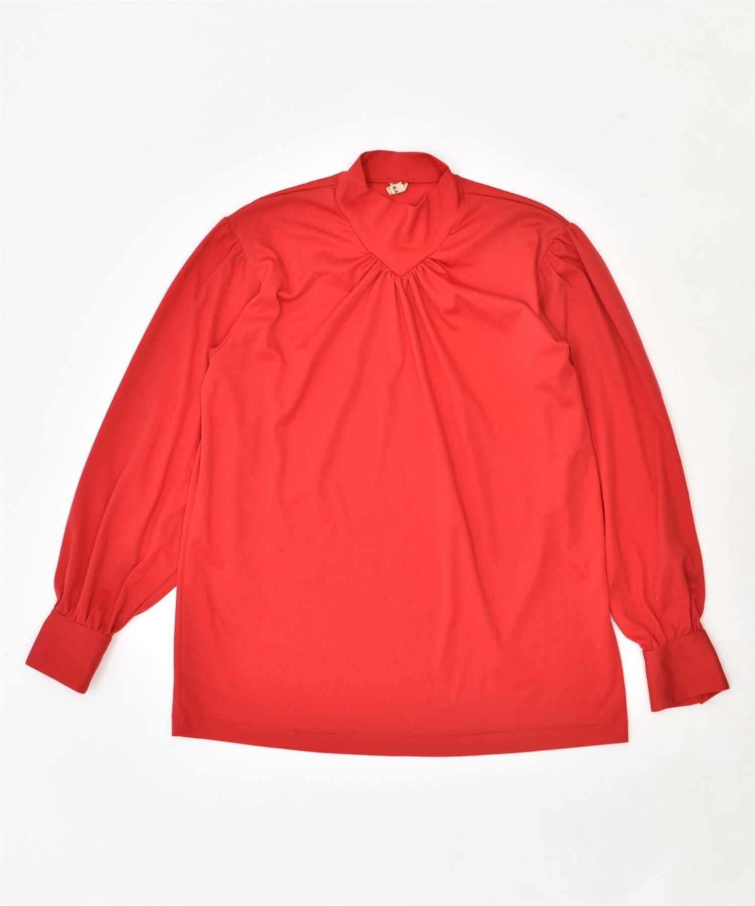 image of GRAN SASSO Womens Blouse Top UK 14 Large Red Polyester Vintage