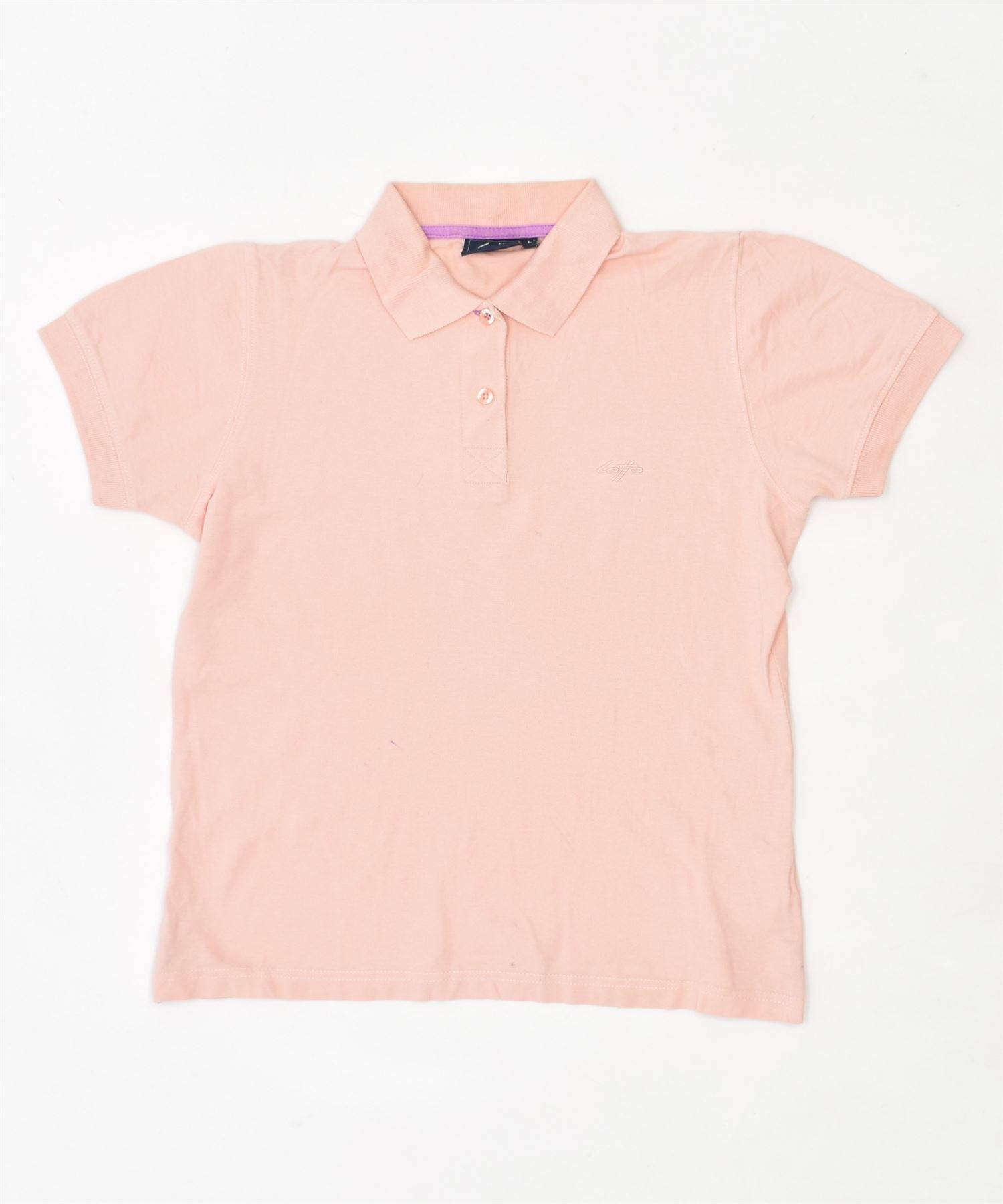 image of LOTTO Womens Polo Shirt UK 14 Large Pink Cotton