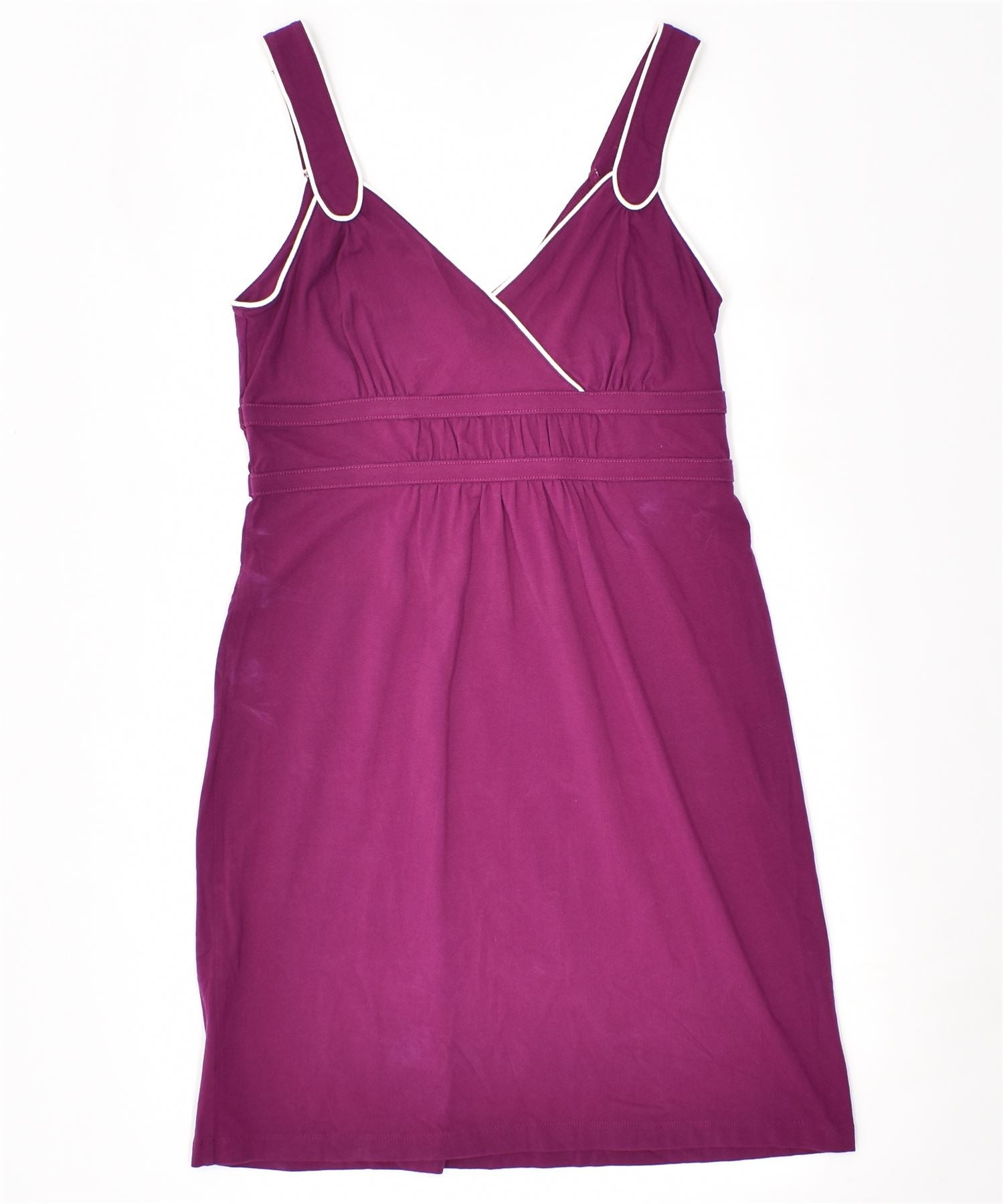 image of ANN TAYLOR Womens Empire Dress UK 8 Small Purple Cotton