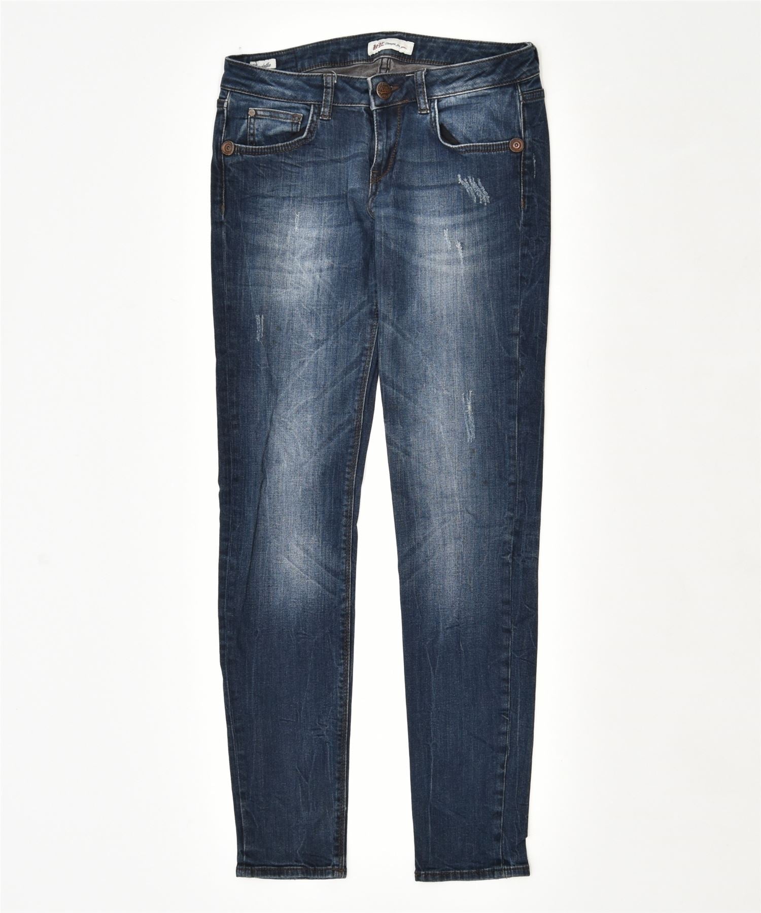 image of RIFLE Womens Crudelia Slim Jeans W30 L31 Blue Cotton