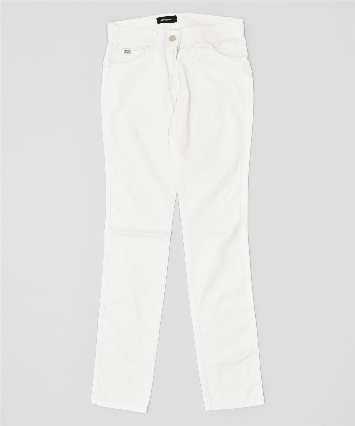 image of ROCCOBAROCCO Womens Skinny Casual Trousers W28 L34 White