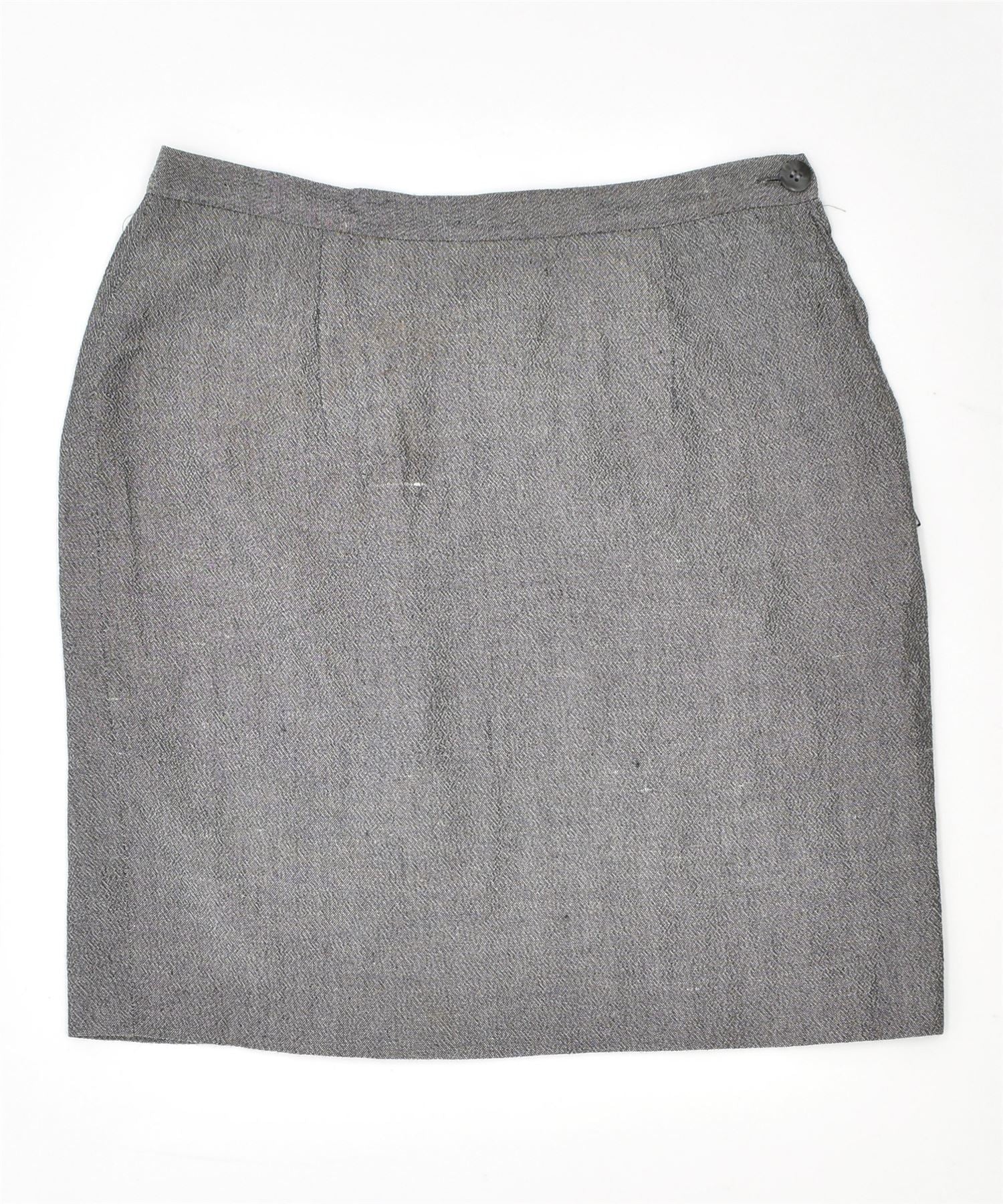 image of VINTAGE Womens Mini Skirt IT 40 Small W28 Grey Cotton