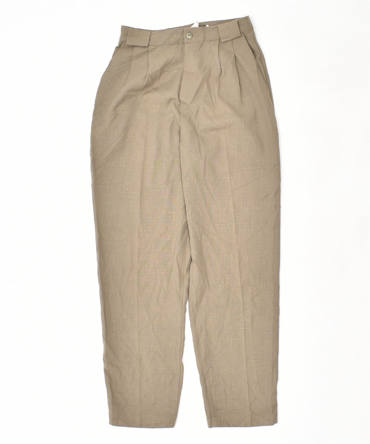 image of FUNDAMENTAL THINGS Womens Stirrup Casual Trousers W28 L28 Khaki Polyester