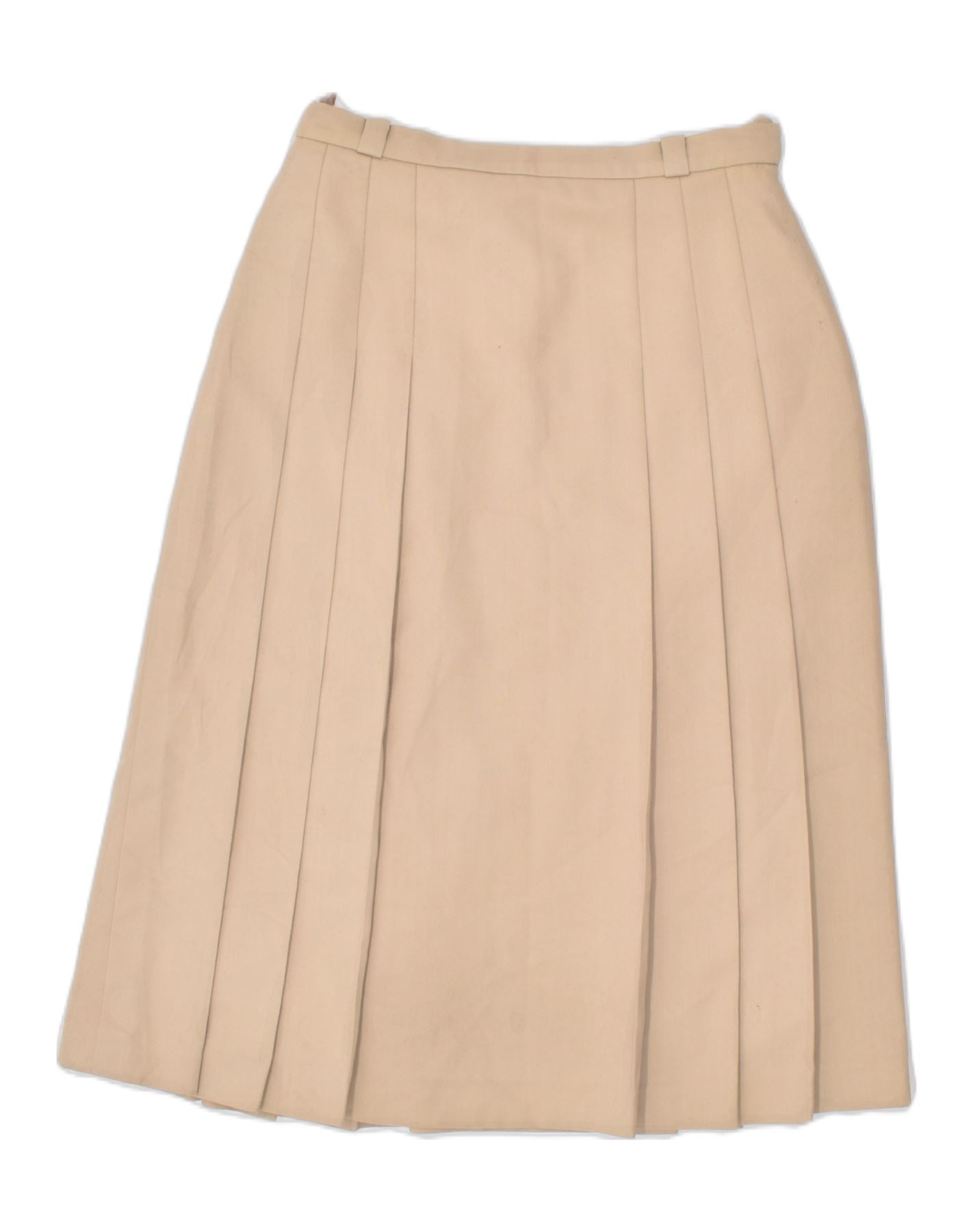 image of VINTAGE Womens Pleated Skirt IT 44 Medium W26 Khaki