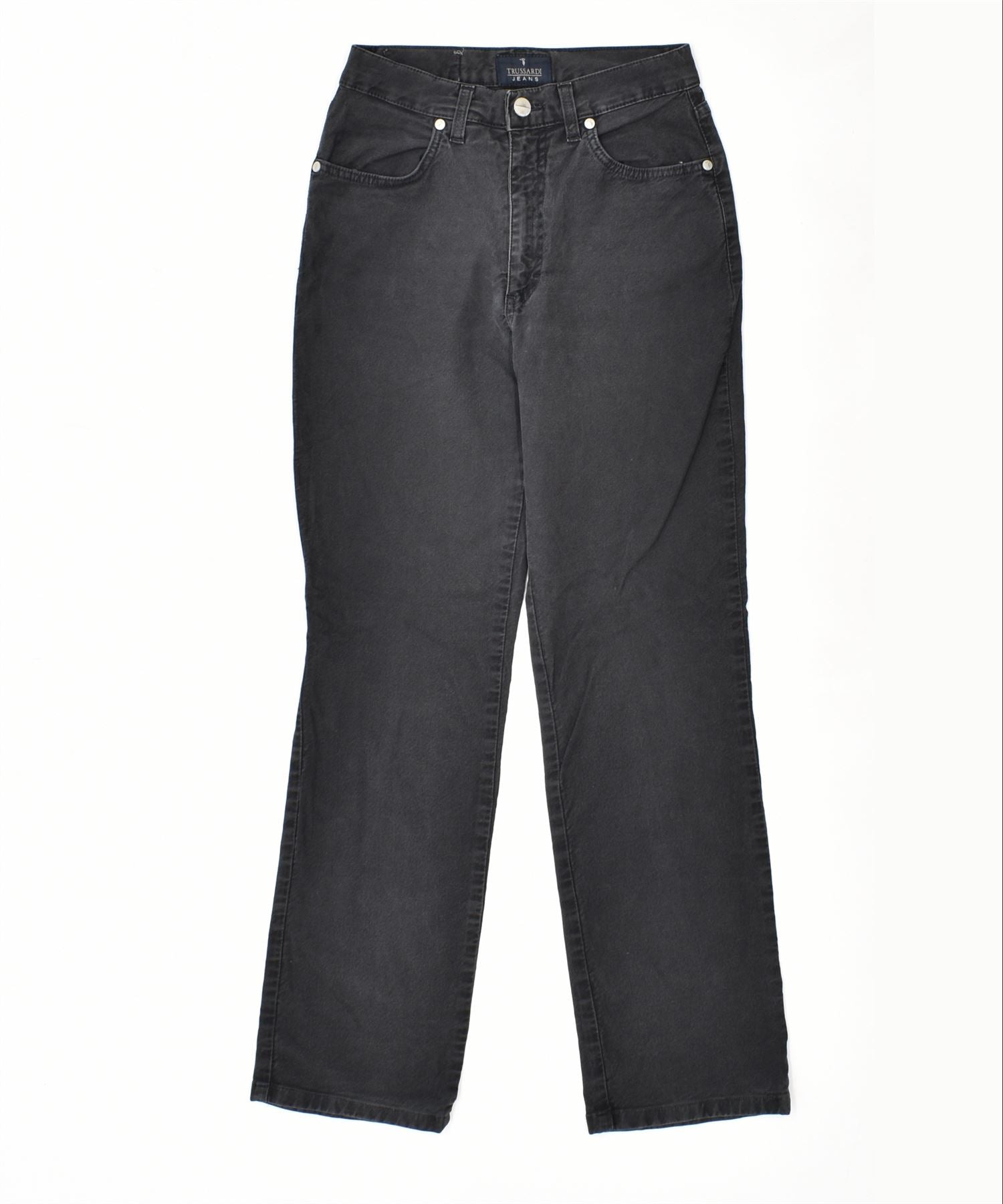 image of TRUSSARDI Womens Straight Jeans UK 8 Small W28 L27 Black Cotton