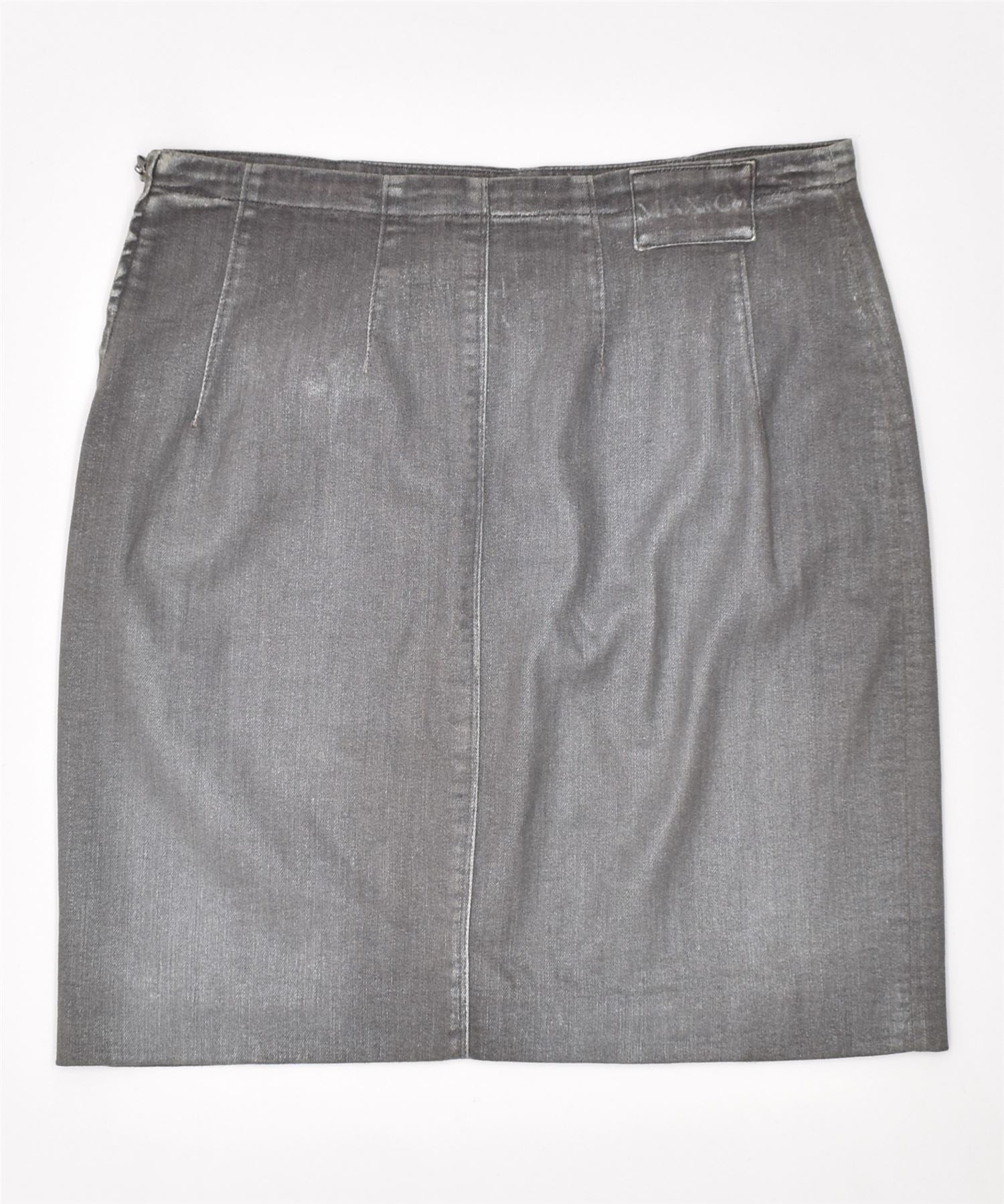 image of MAX & CO. Womens Denim Skirt IT 46 Large W31 Grey Cotton