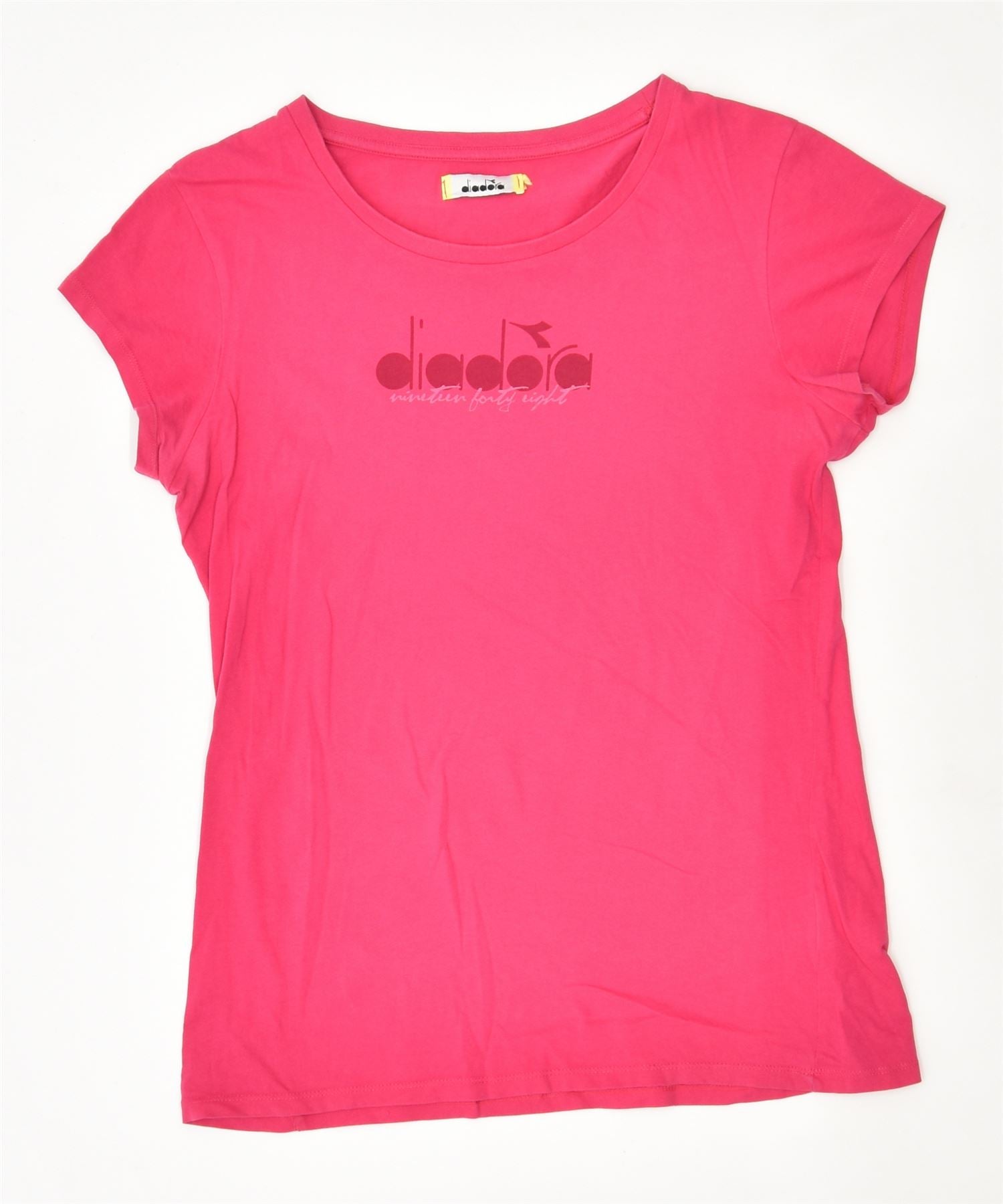 Image of DIADORA Womens Graphic T-Shirt Top UK 12 Medium Pink