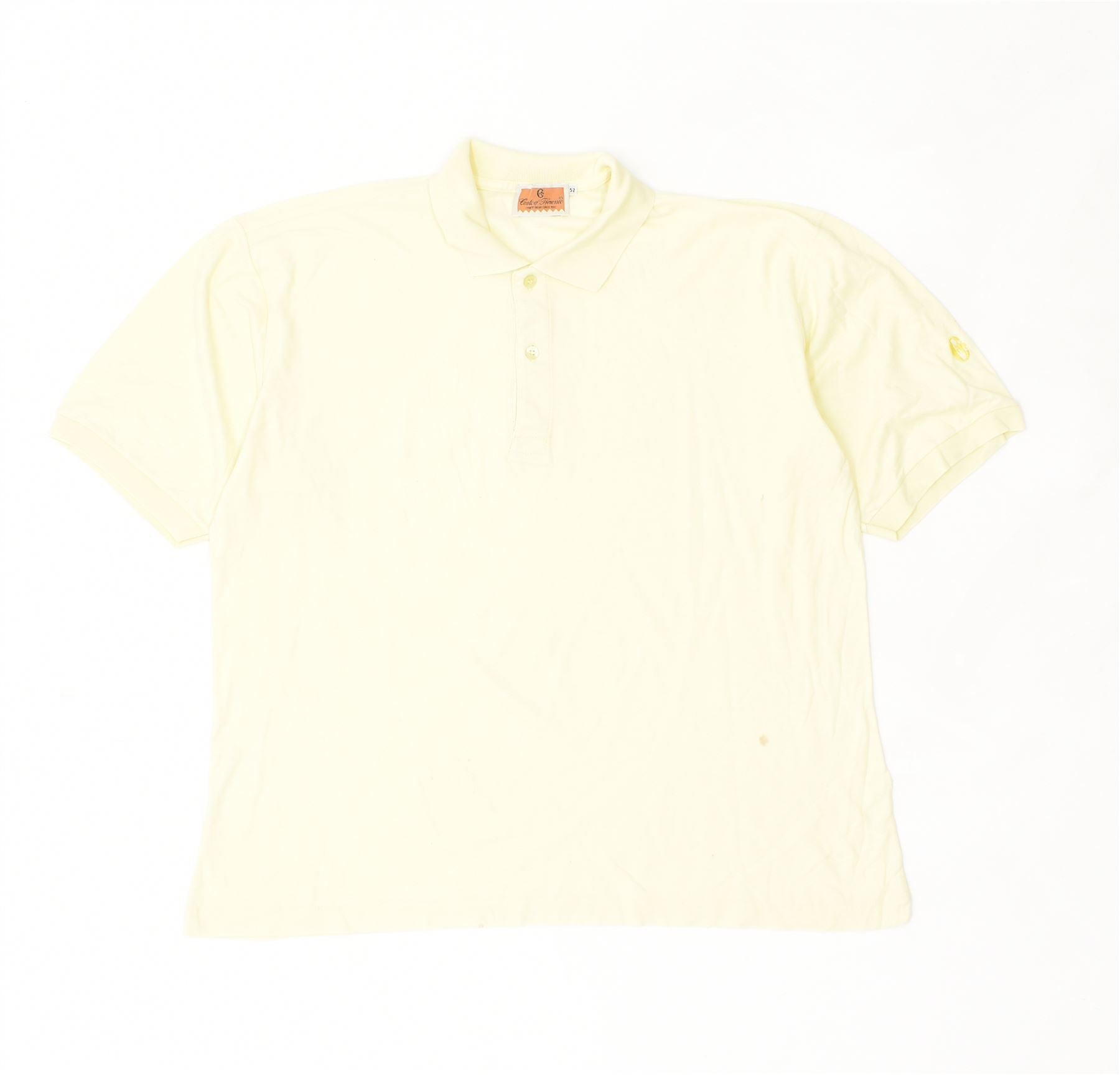 image of CONTE OF FLORENCE Mens Polo Shirt IT 52 Large Yellow Cotton