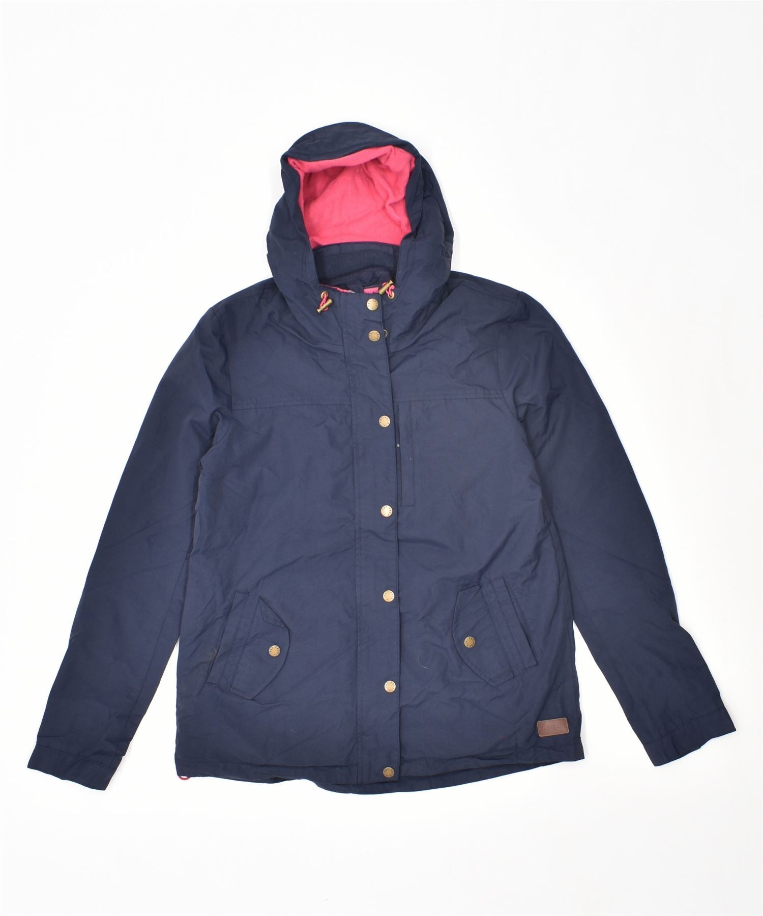 Image of FAT FACE Womens Windbreaker Jacket UK 10 Small Navy Blue Cotton