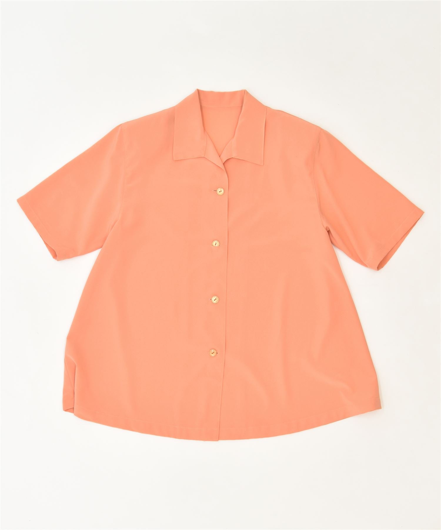 image of VINTAGE Womens Short Sleeve Shirt Blouse UK 14 Large Orange