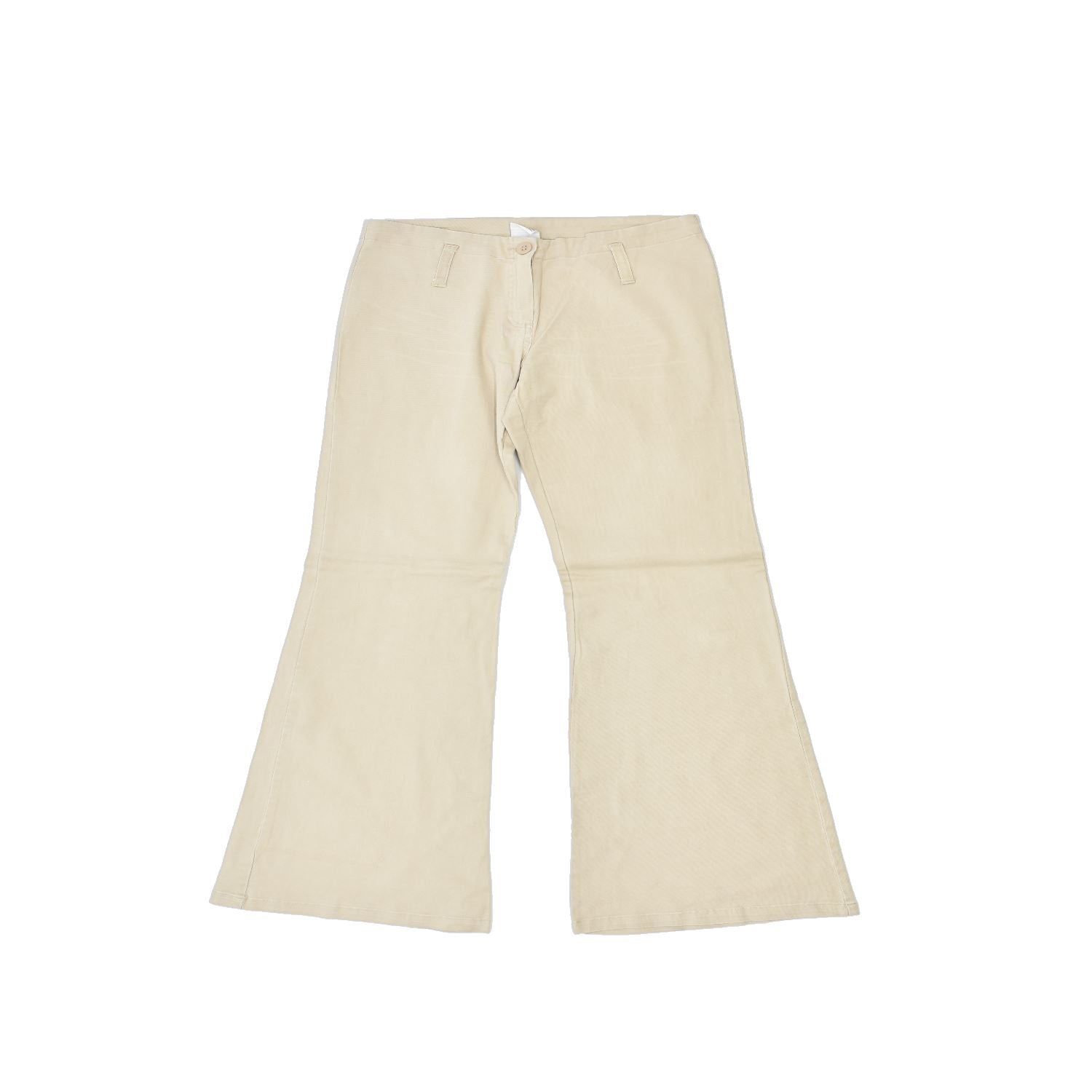 image of VINTAGE Womens Flare Casual Trousers W28 L34 Beige Cotton