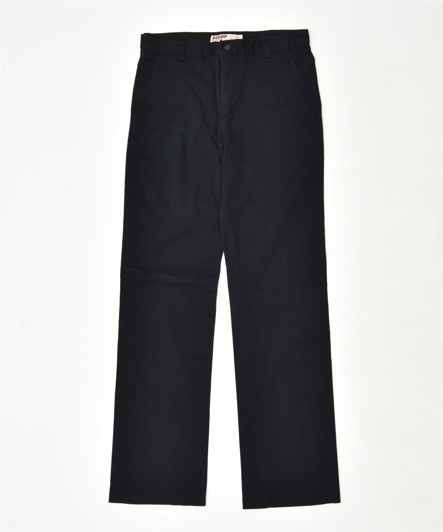 image of SCOOP Womens Straight Chino Trousers IT 46 Large W30 L31 Black