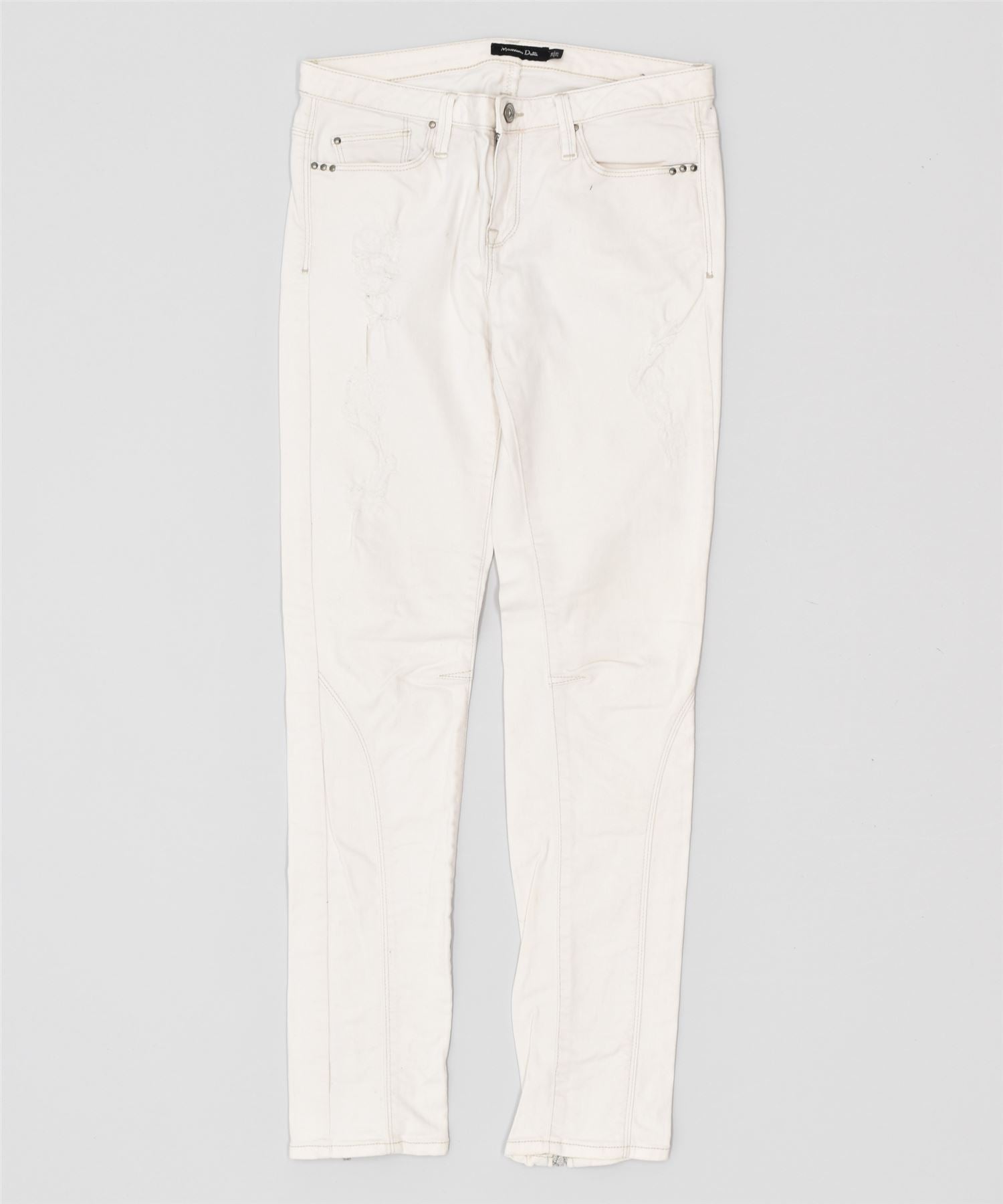 Image of MASSIMO DUTTI Womens Slim Jeans W28 L30 White Cotton