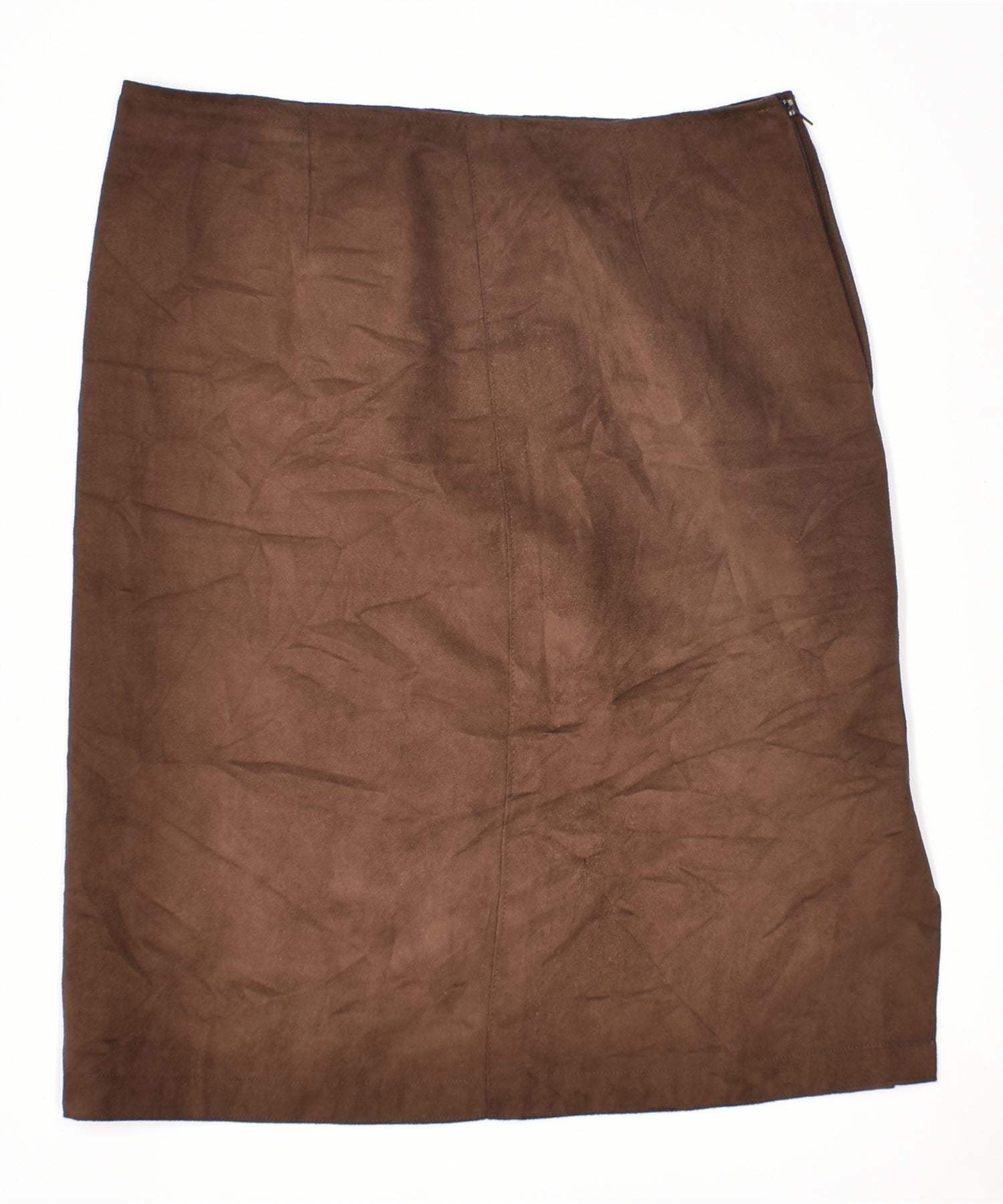 Image of VINTAGE Womens Suede Straight Skirt W30 Medium Brown