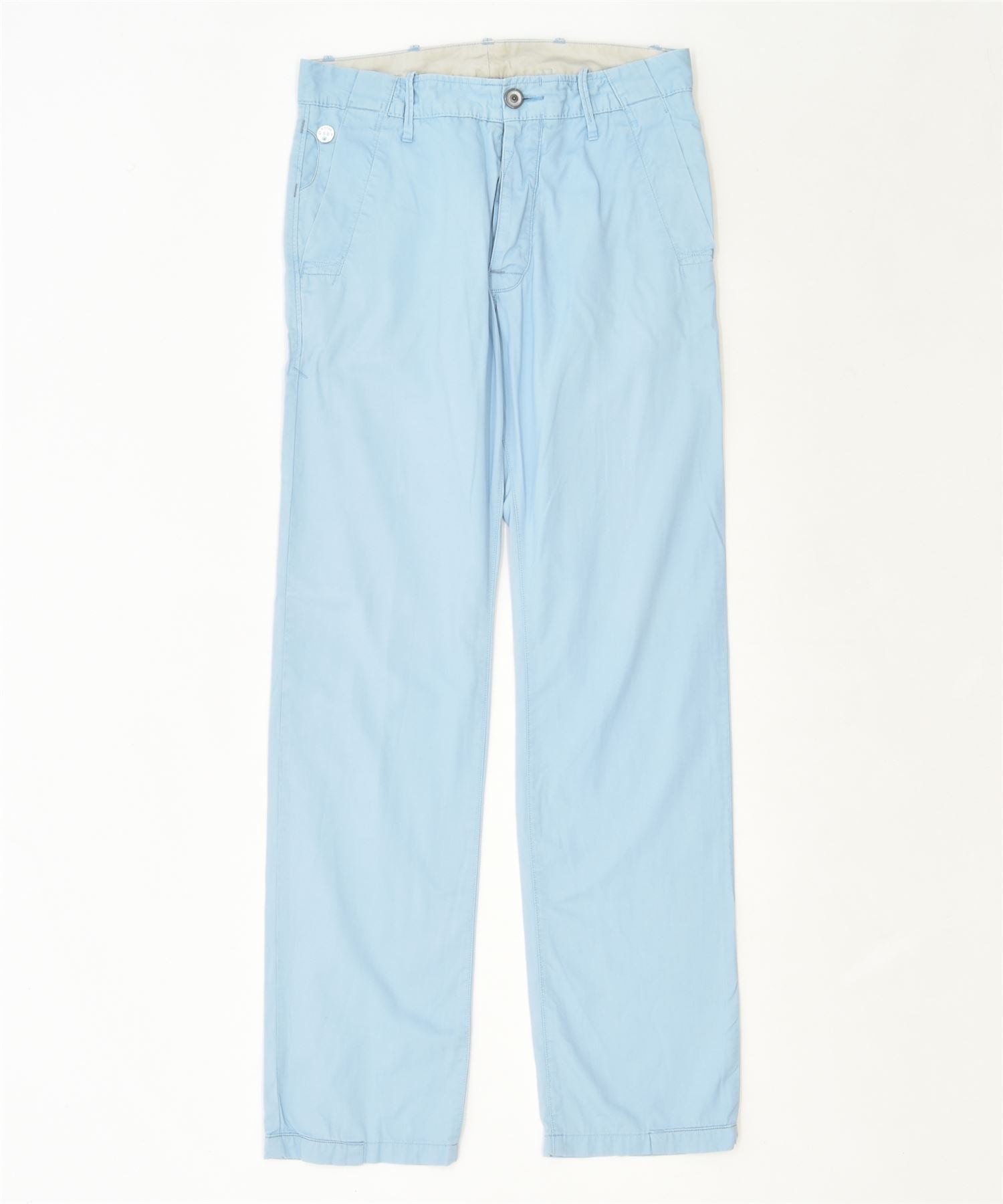 image of G-STAR Womens Straight Chino Trousers W28 L32 Blue Cotton Classic