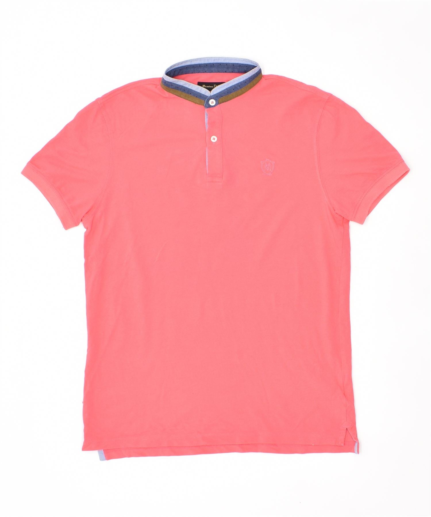 image of MASSIMO DUTTI Mens Casual Fit T-Shirt Top Small Pink Cotton