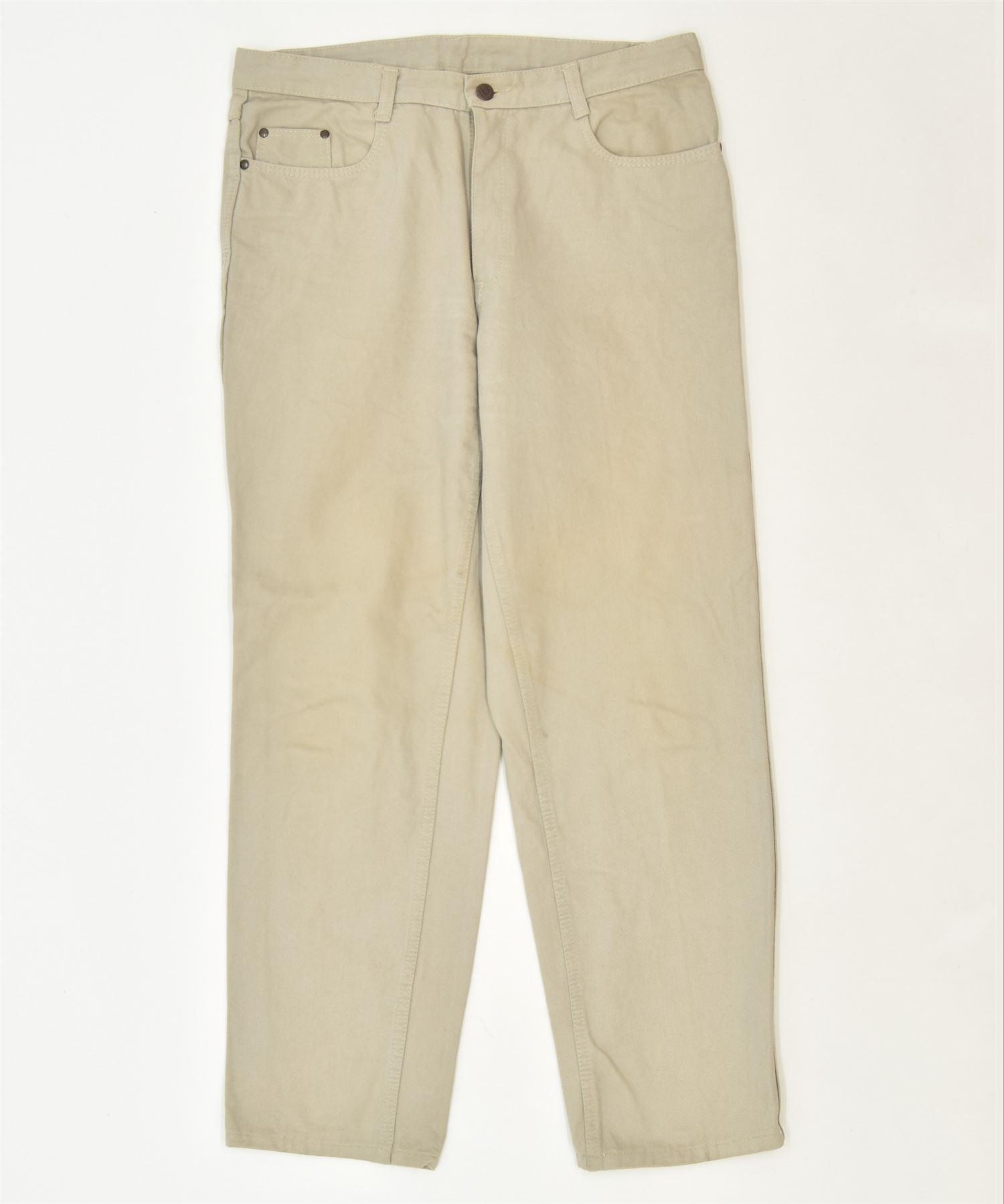 image of VINTAGE Mens Straight Casual Trousers W34 L30 Beige Classic