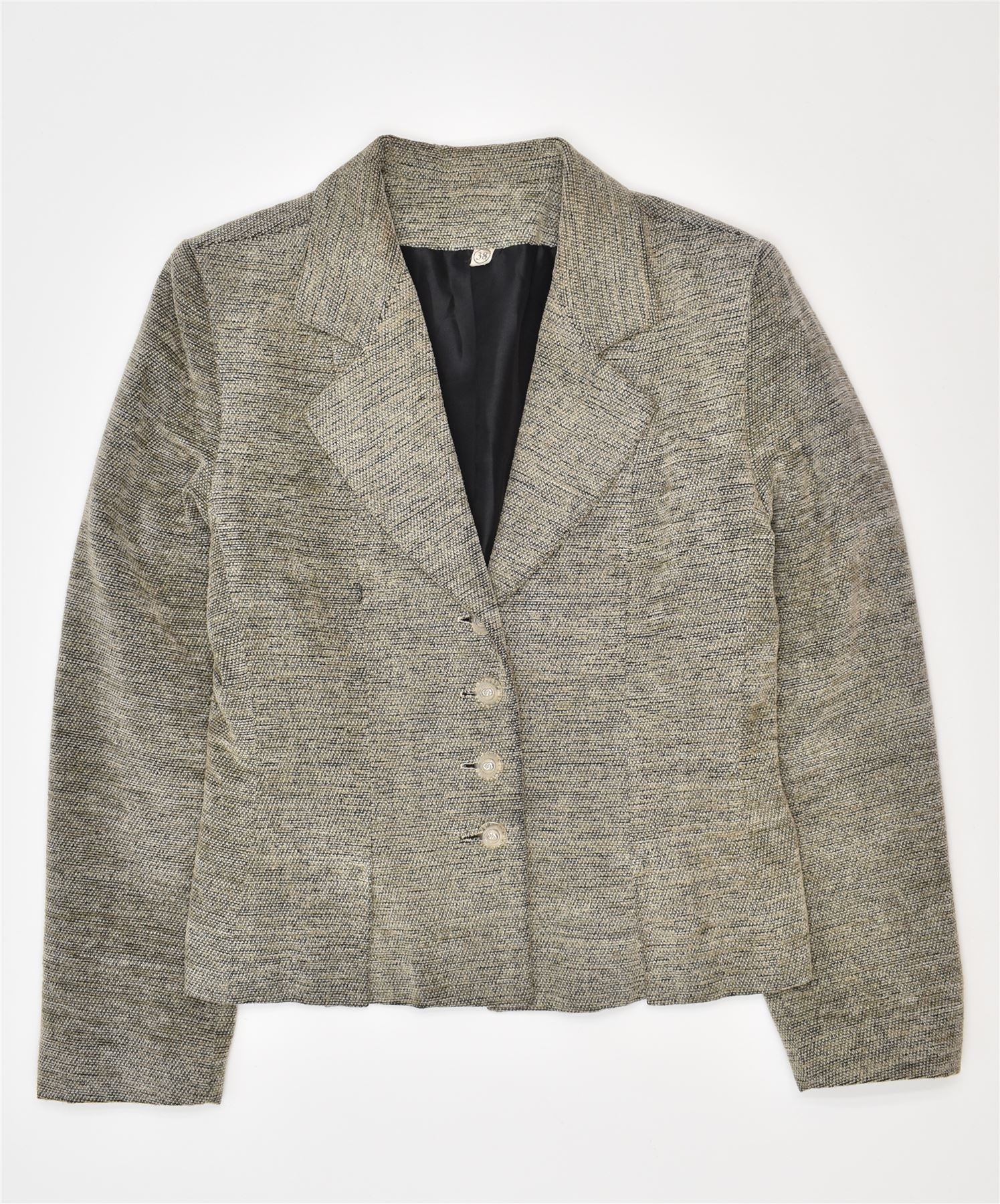 Image of VINTAGE Womens 4 Button Blazer Jacket EU 38 Small Grey Acrylic