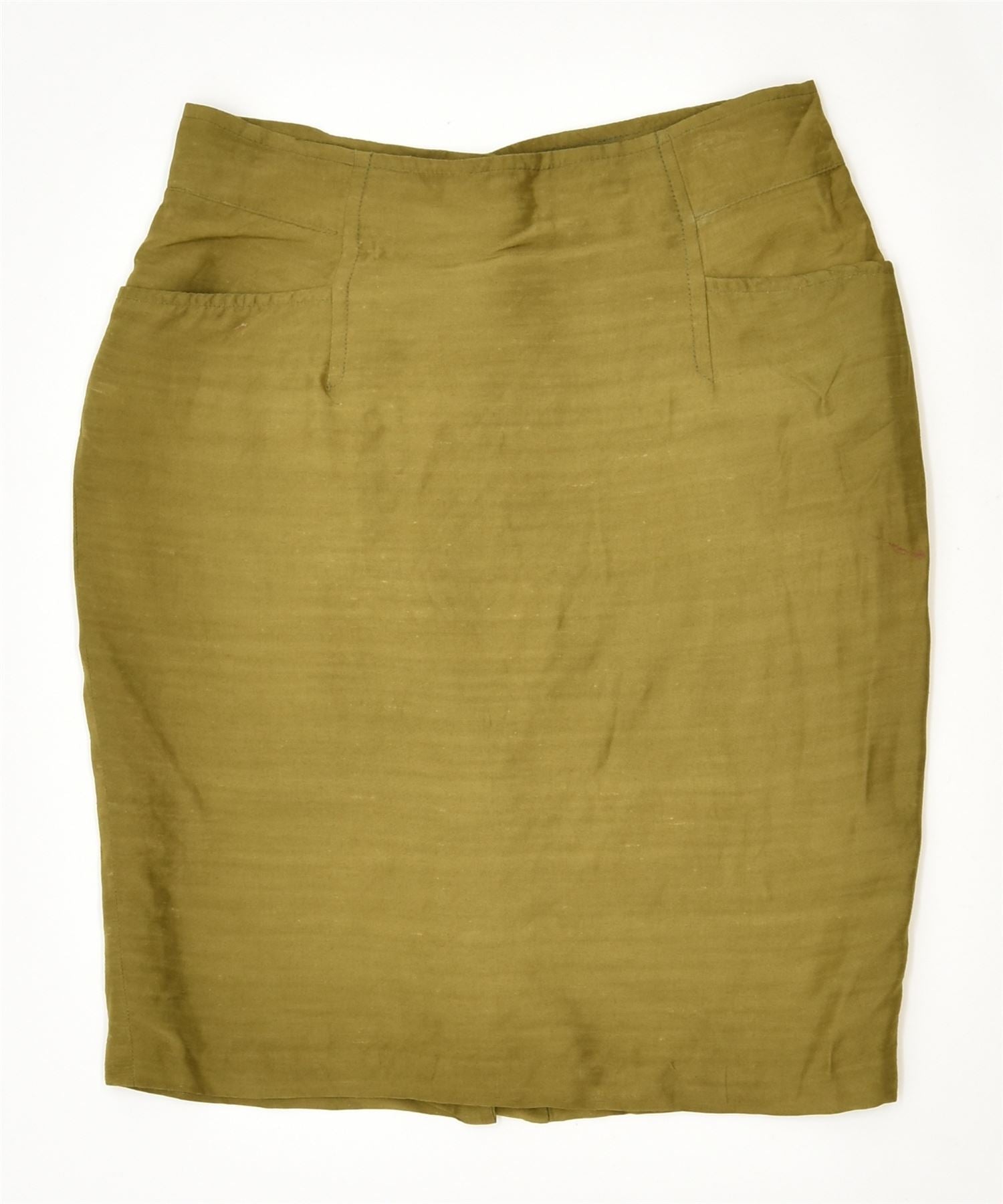 Image of ANTONIO CACCIO Womens Pencil Skirt UK 8 Small Green Polyester Vintage