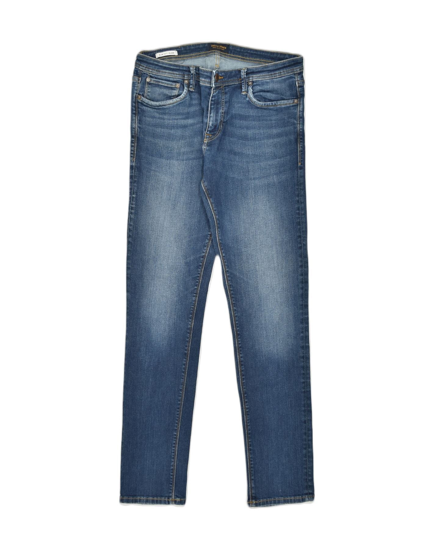 Image of JACK & JONES Womens GLENN Slim Jeans W34 L34 Blue Cotton