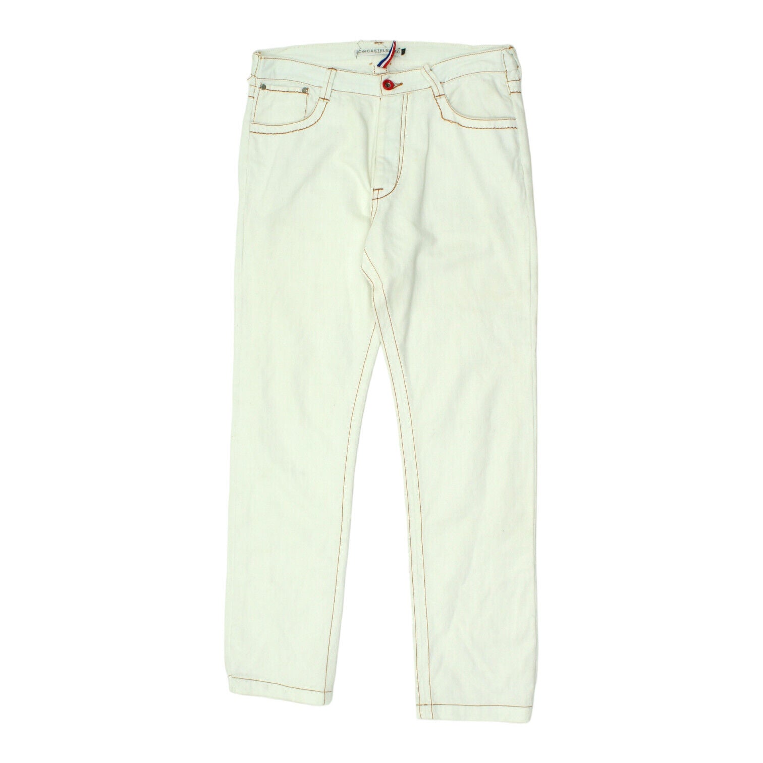 image of JC de Castelbajac Mens White Jeans | Vintage High End Designer Denim Trousers