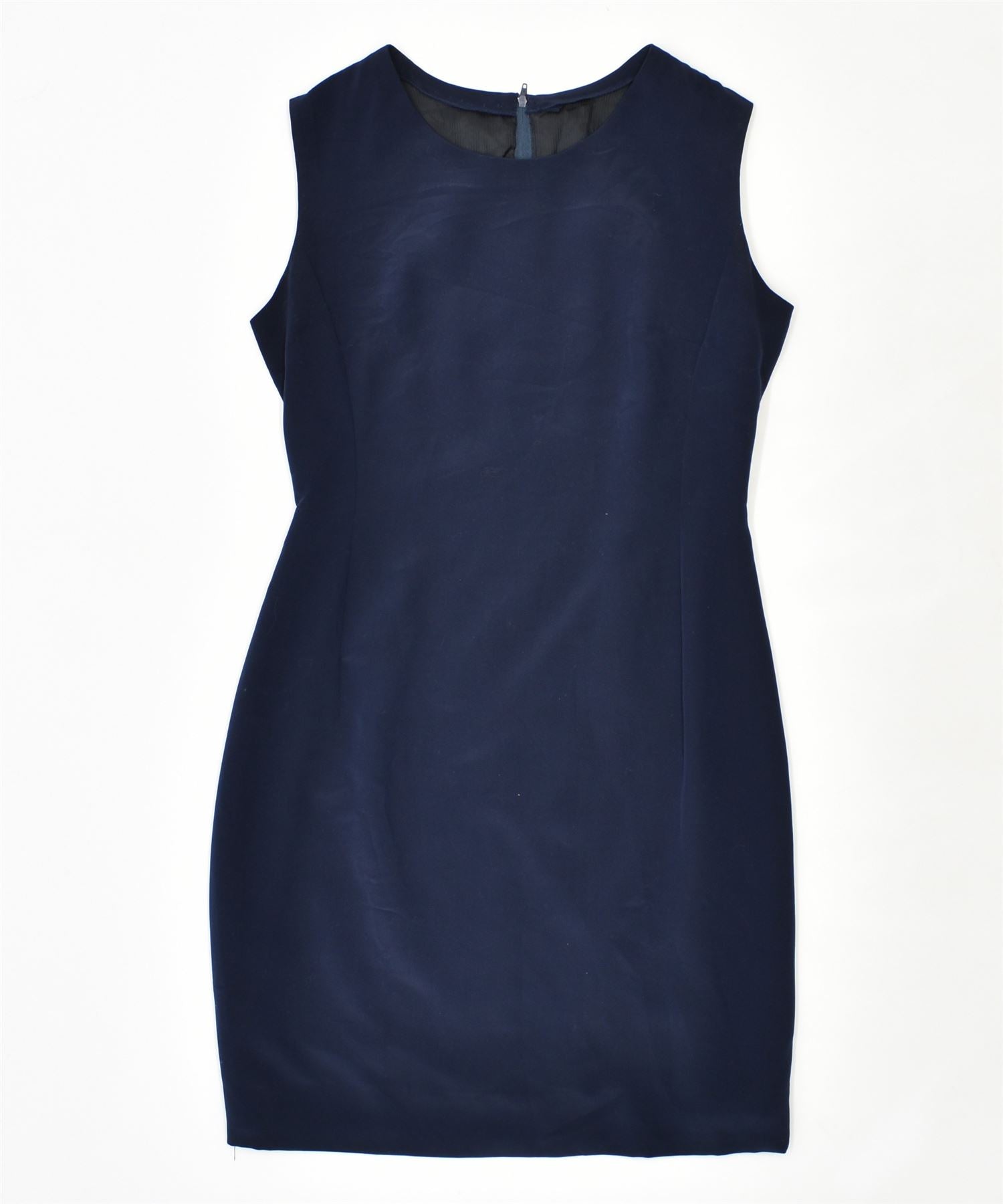 image of VINTAGE Womens Sheath Dress UK 14 Medium Navy Blue