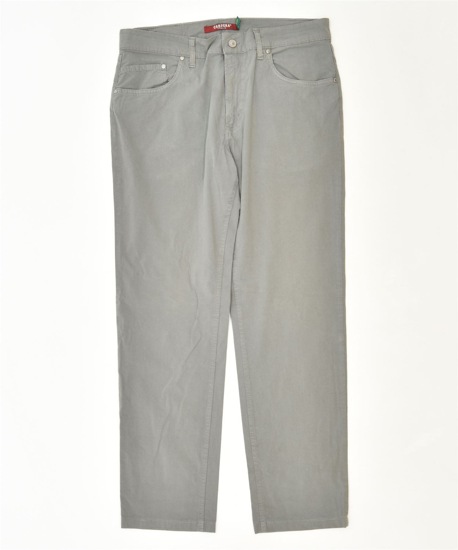 image of CARRERA Mens Slim Casual Trousers W34 L30 Grey Cotton Classic