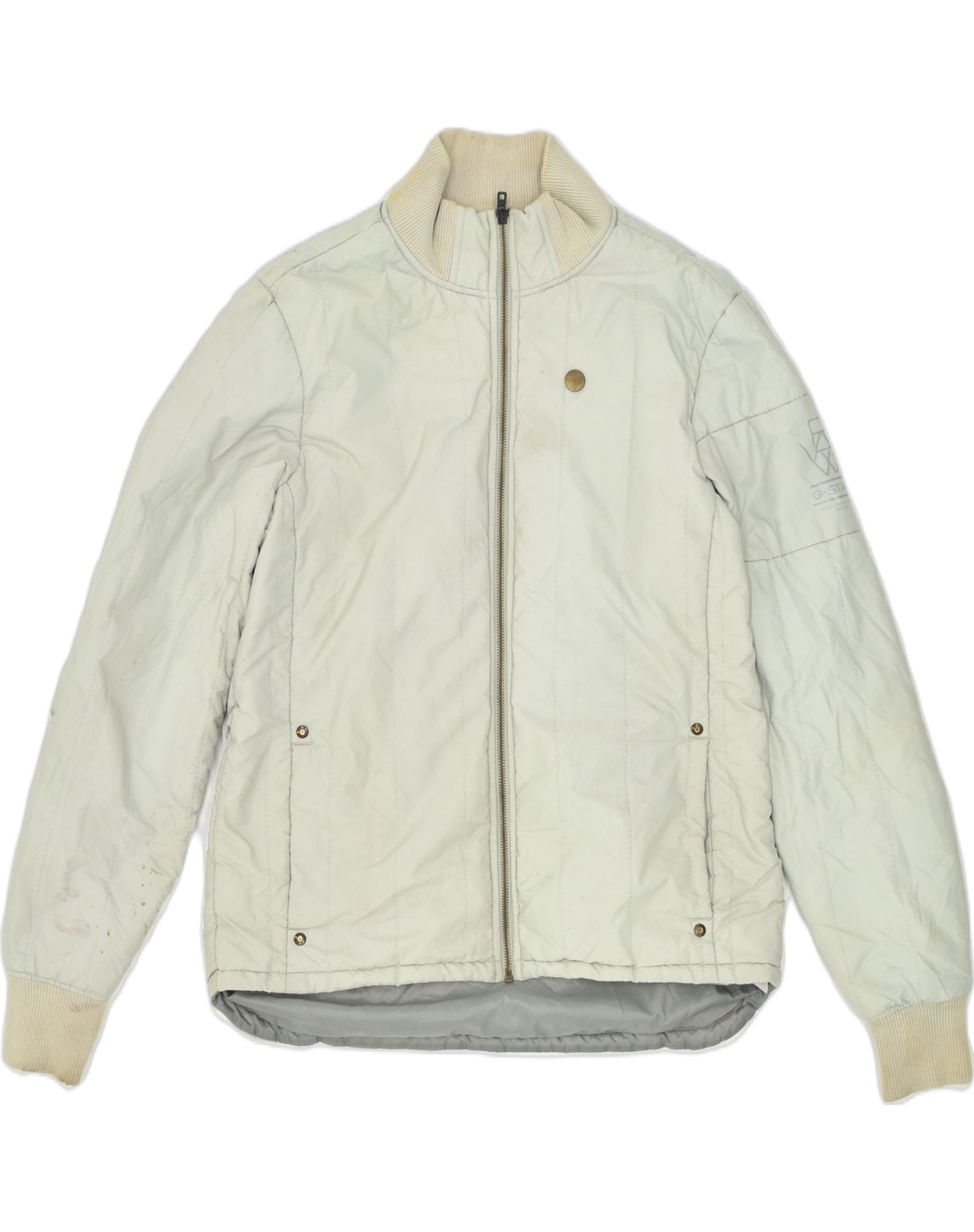 image of G-STAR Mens Windbreaker Jacket UK 38 Medium Beige Polyamide