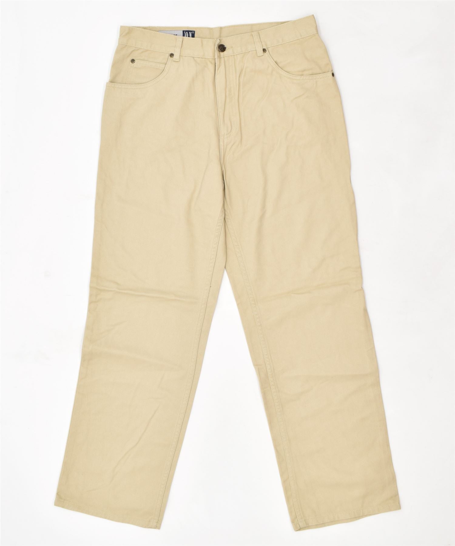 Image of ON TANTUM Mens K & L Ruppert Straight Jeans W34 L30 Beige Cotton