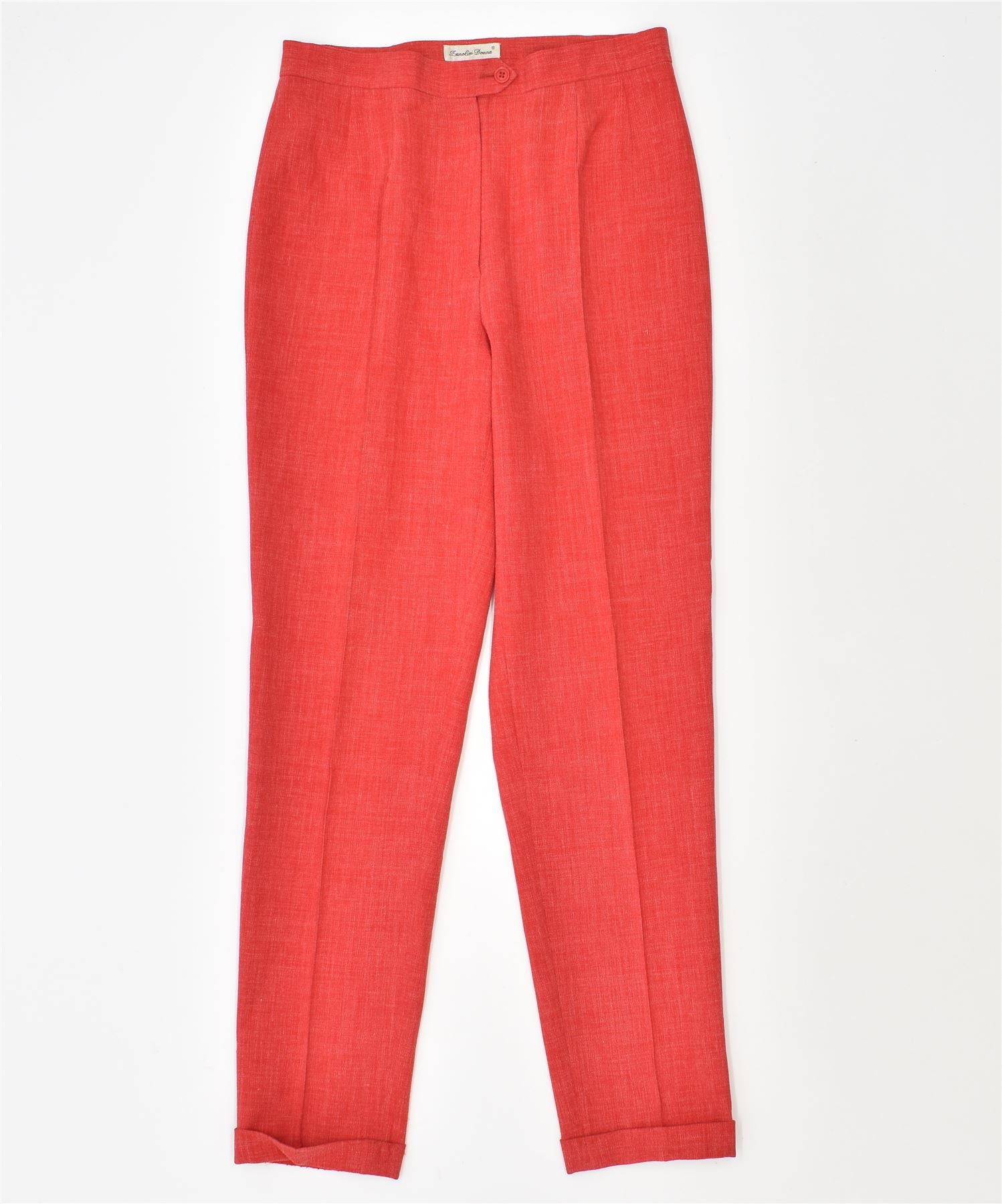 Image of ZANOLINI DONNA Womens Slim Suit Trousers IT 46 Large W30 L33 Red Polyester