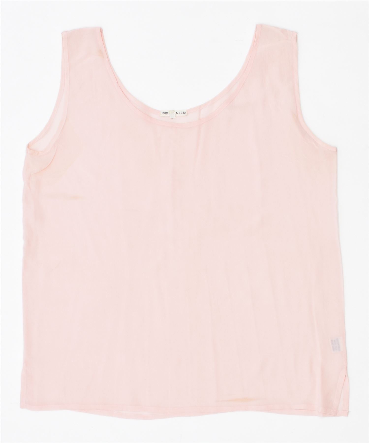 Image of VINTAGE Womens Vest Top UK 8 Small Pink Cotton