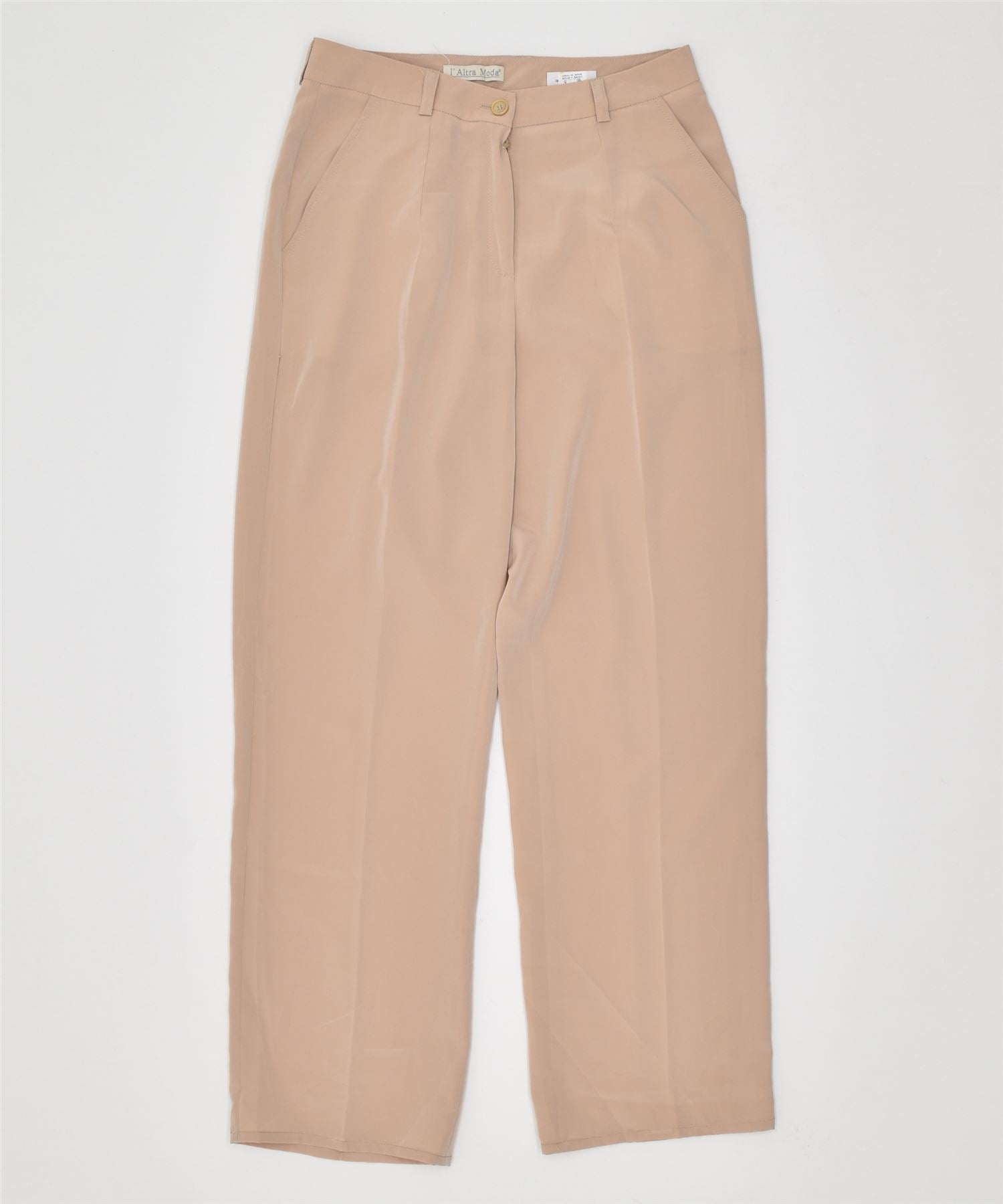 Image of L'ALTRA MODA Womens Slim Chino Trousers IT 42 Medium W28 L28 Beige