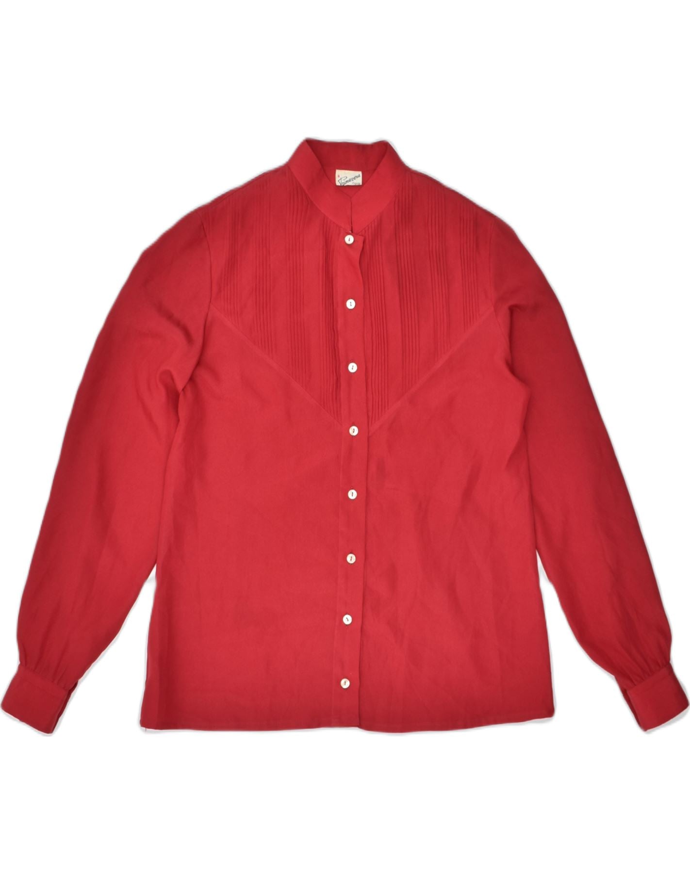 Image of PRIMAVERA FIRENZE Womens Shirt Blouse UK 14 Large Red Polyester