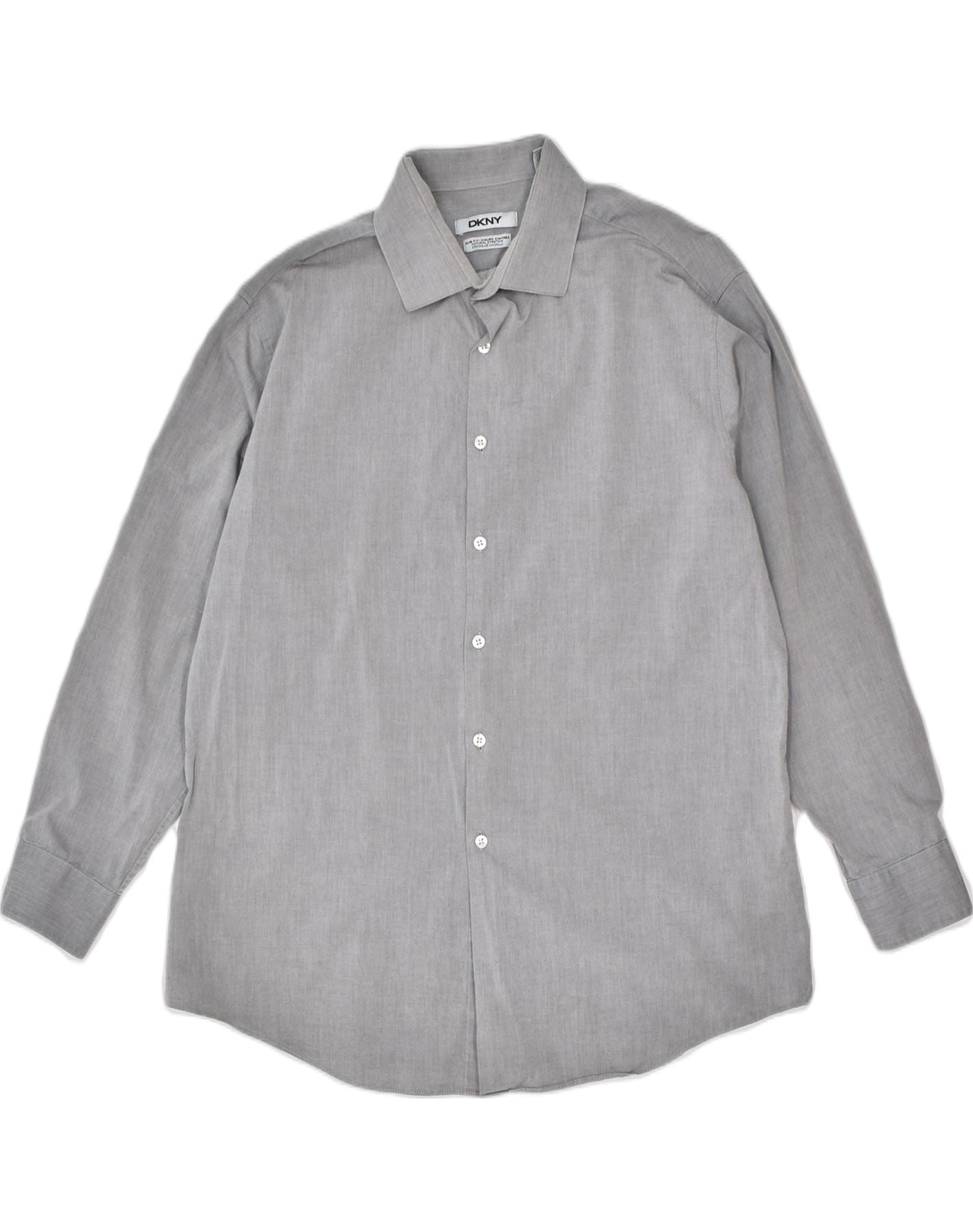 image of DKNY Mens Shirt Size 16 1/2 Large Grey Cotton