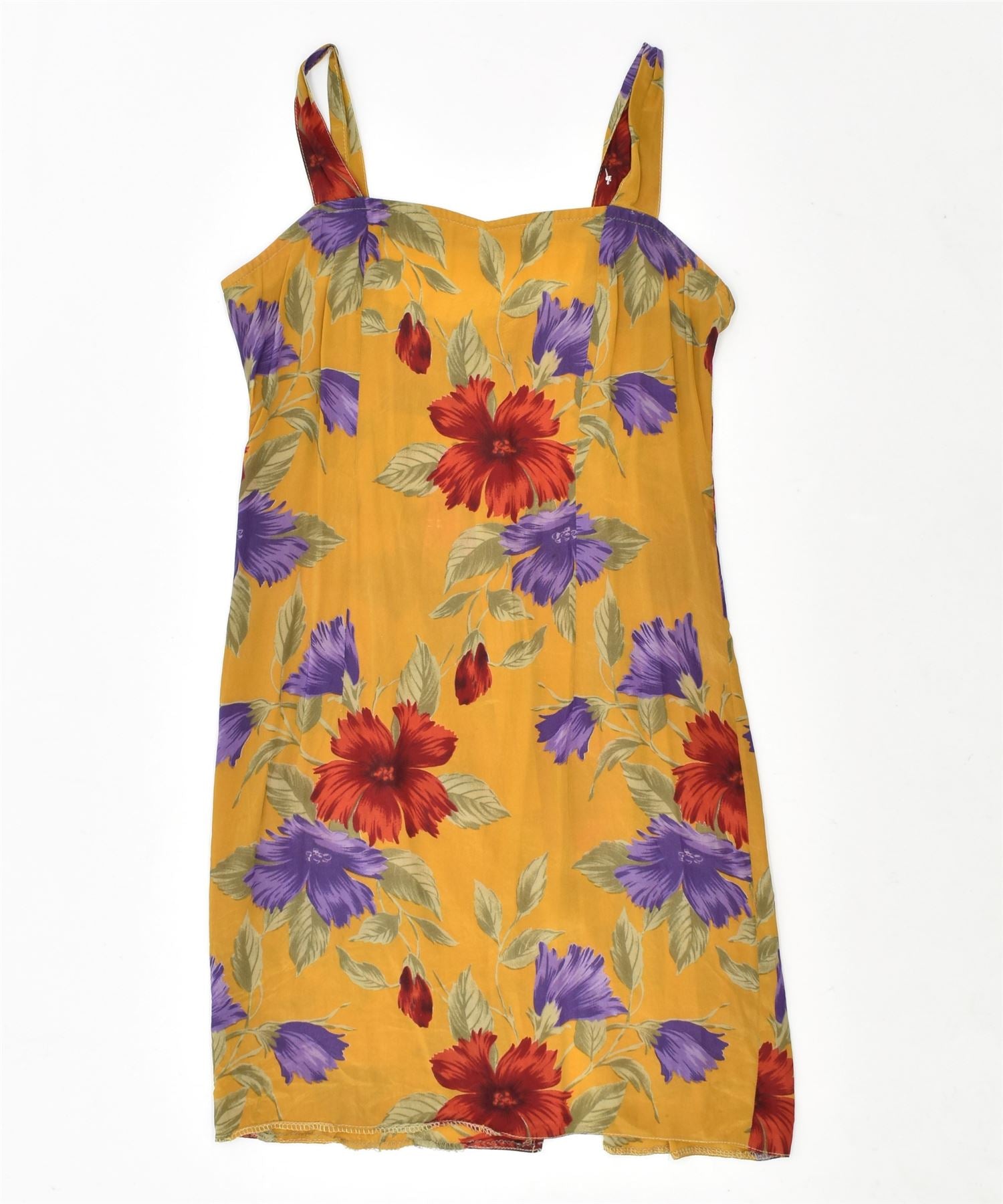 image of VINTAGE Womens Sundress UK 8 Small Yellow Floral