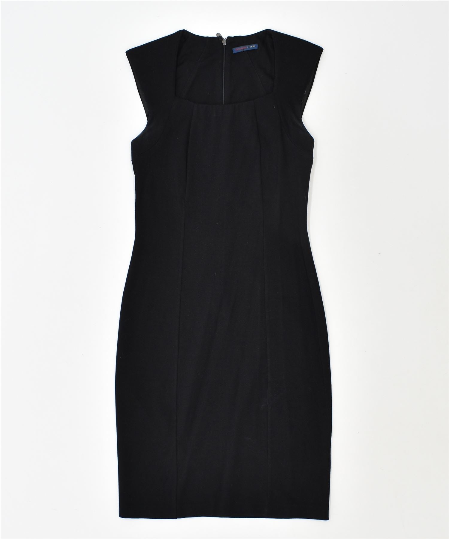 Image of TRUSSARDI Womens Sheath Dress IT 42 Medium Black Viscose