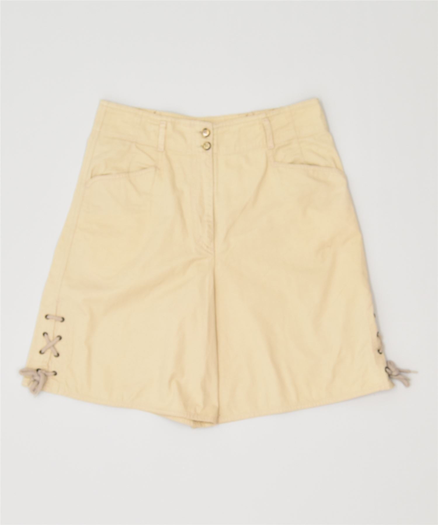 Image of NEWPENNY Womens Cullotes Shorts IT 46 Large W31 Beige Cotton Vintage