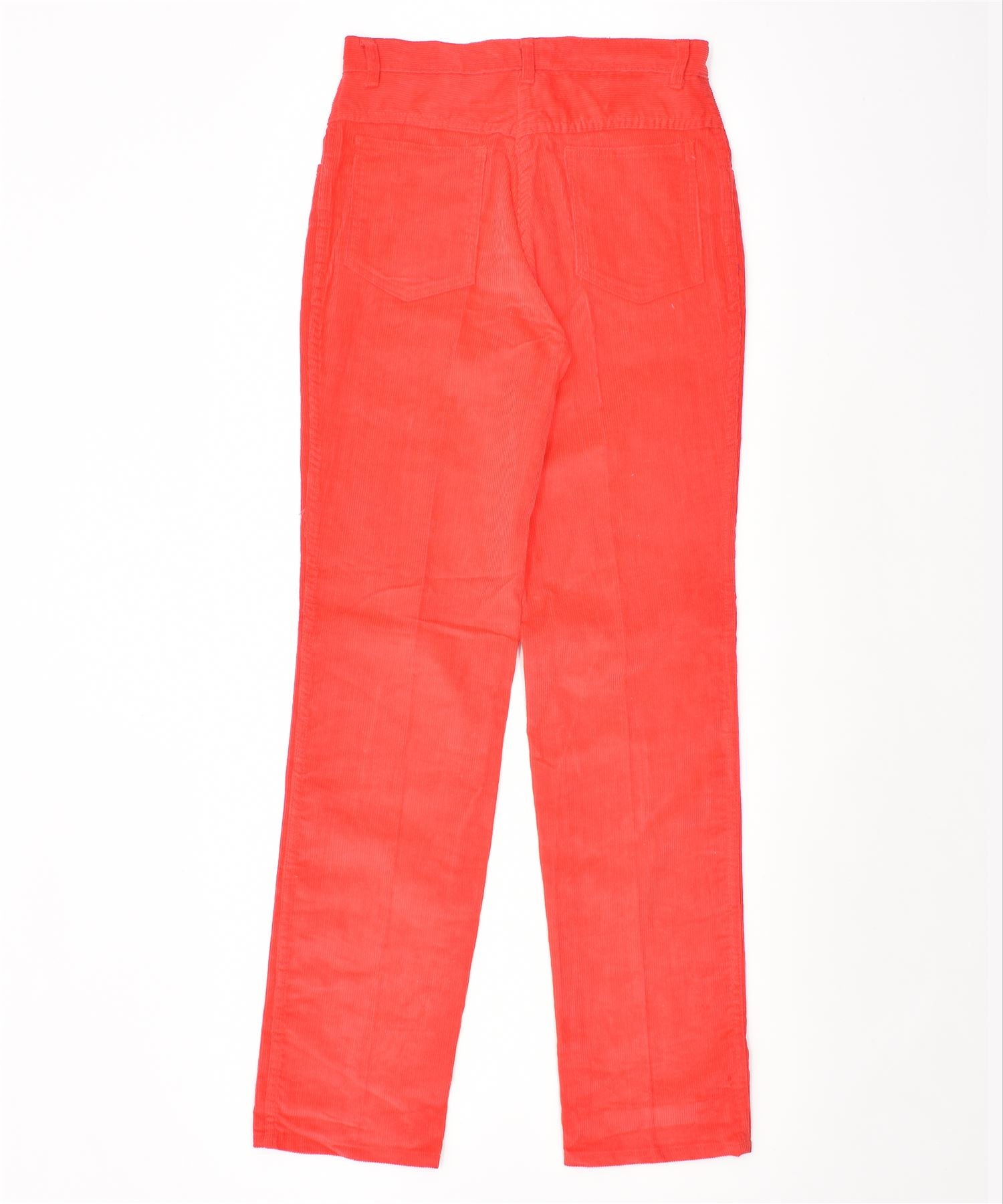 3SUIISSE Womens Straight Corduroy Trousers IT 40 Small W28 L32 Red Cotton