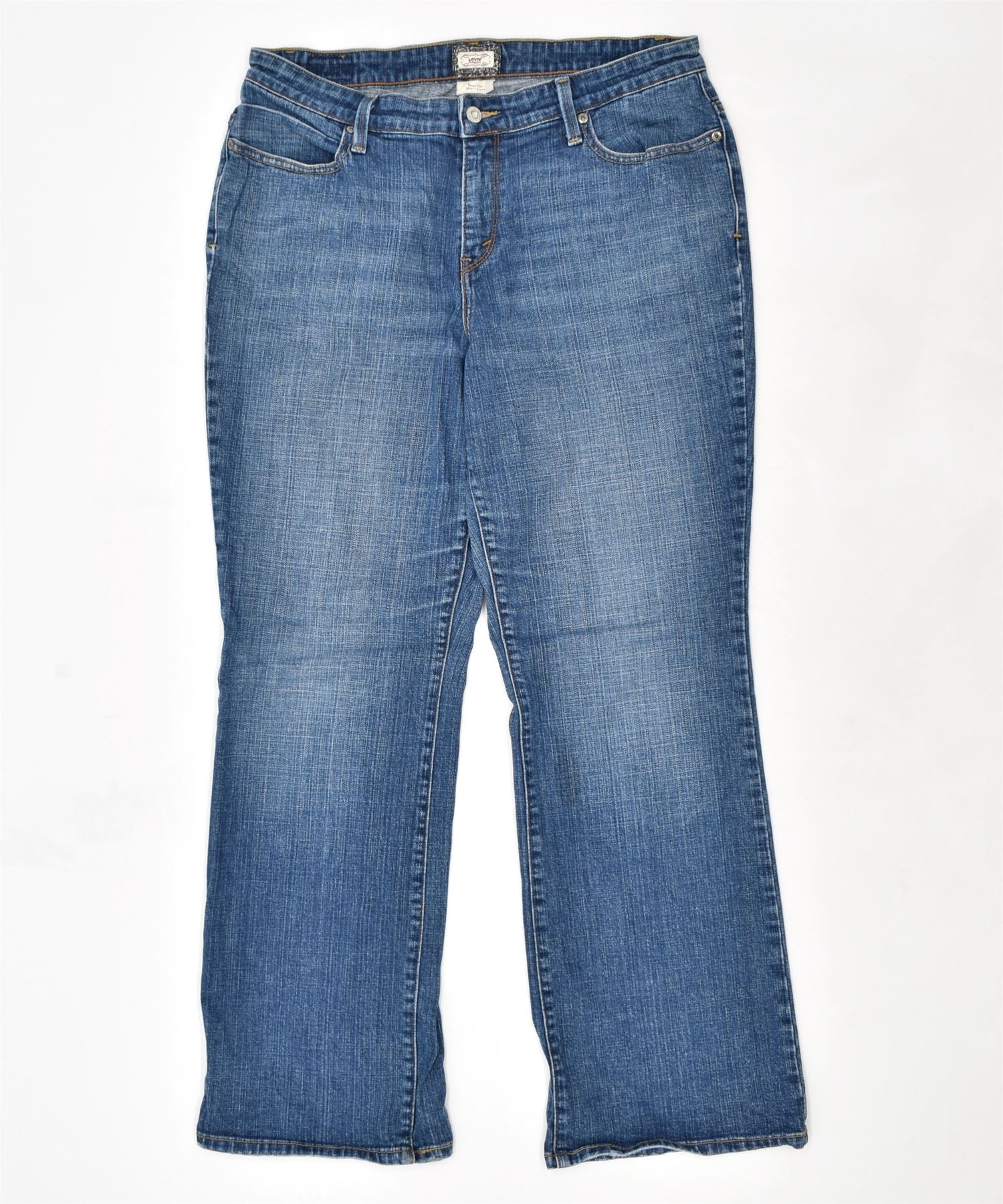 image of LEVI'S Womens 580 Bootcut Jeans W35 L31 Blue Cotton