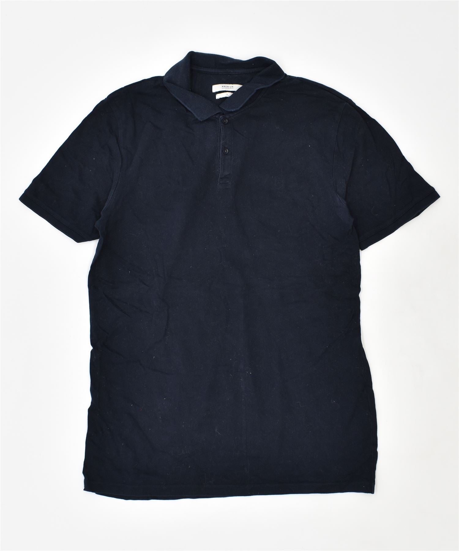 image of JACK & JONES Mens Polo Shirt Large Navy Blue Cotton