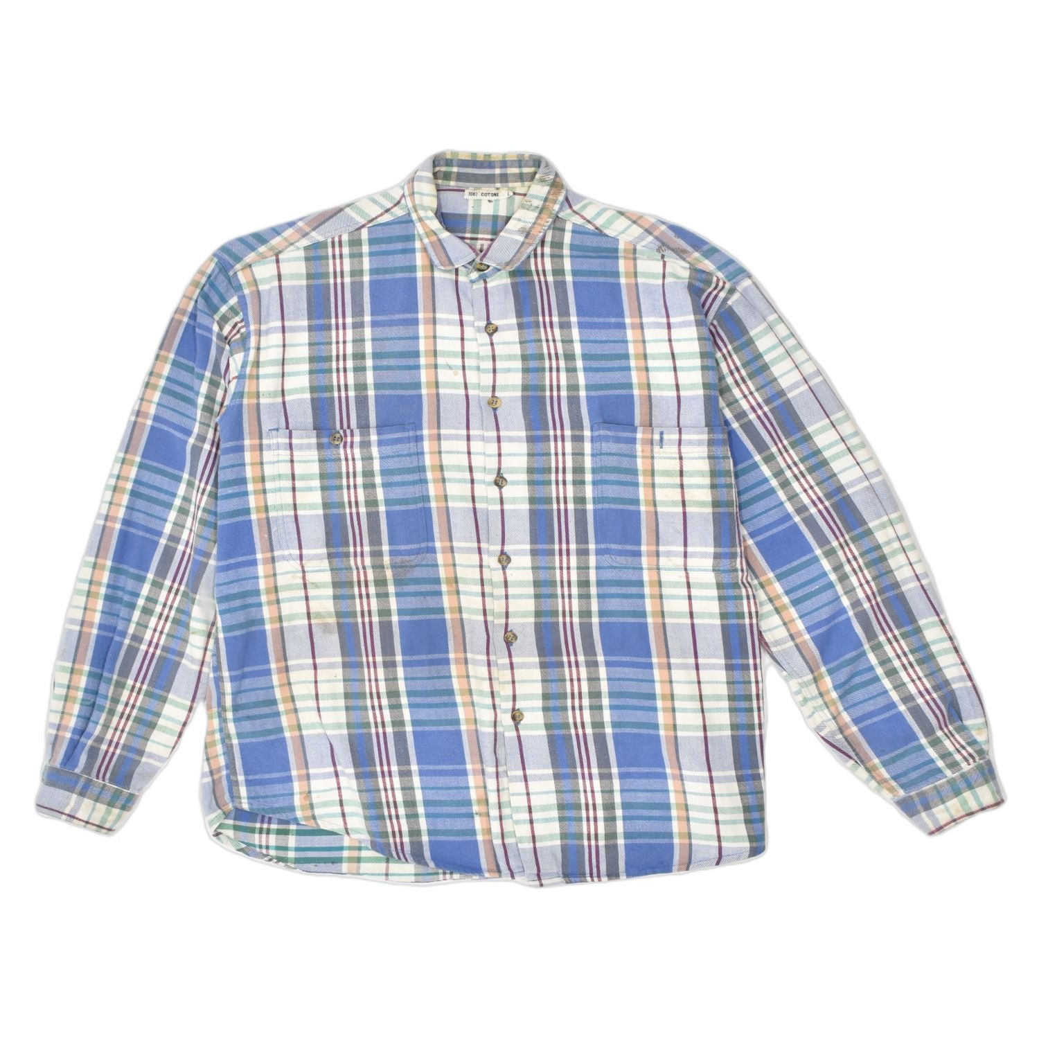 Image of VINTAGE Mens Flannel Shirt Large Multicoloured Check