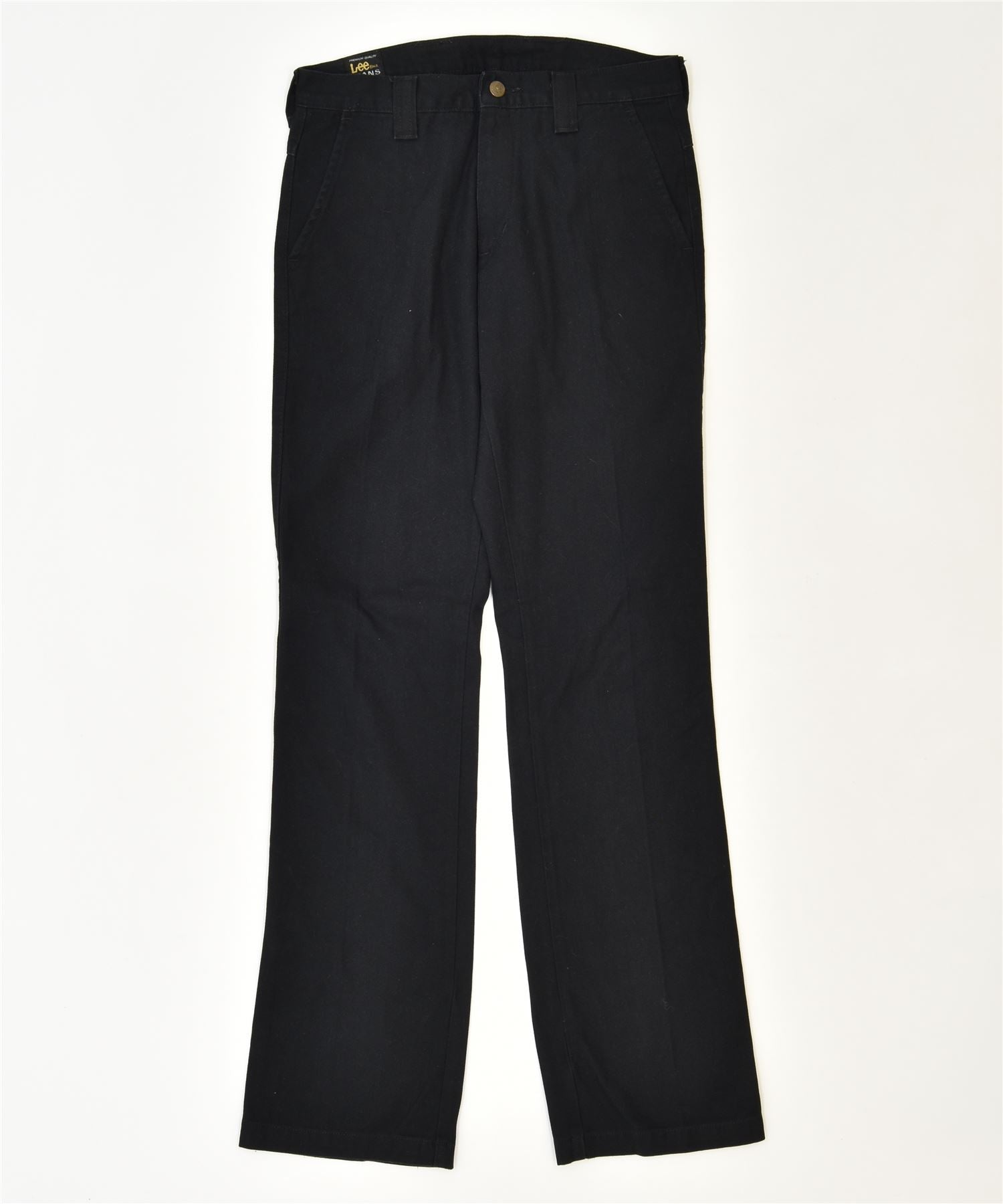 image of LEE Womens Straight Chino Trousers W30 L34 Black Cotton Classic