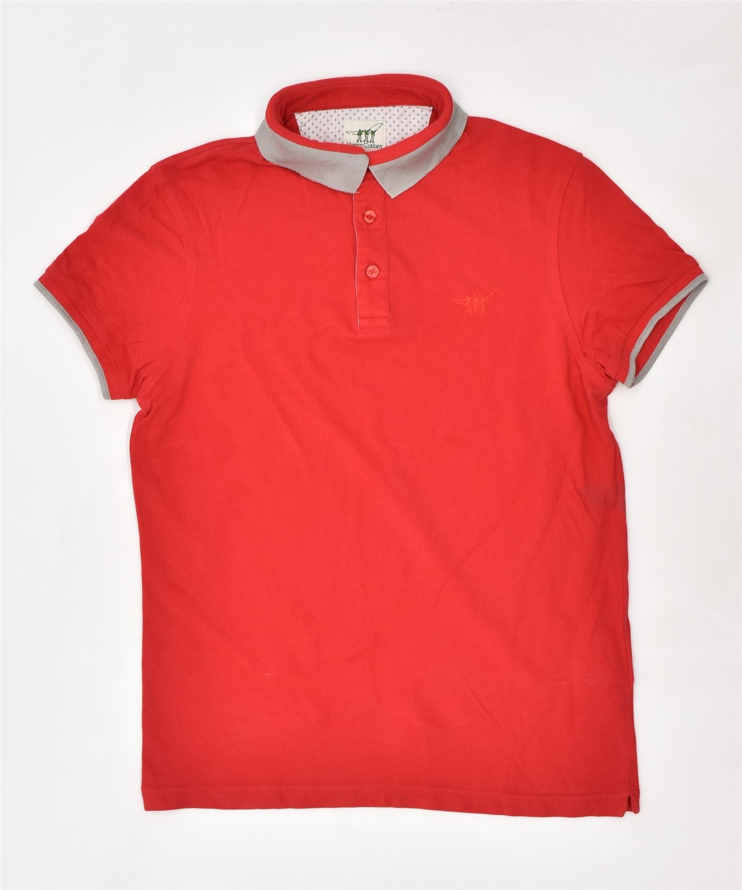 Image of HENRY COTTONS Mens Polo Shirt Small Red Cotton