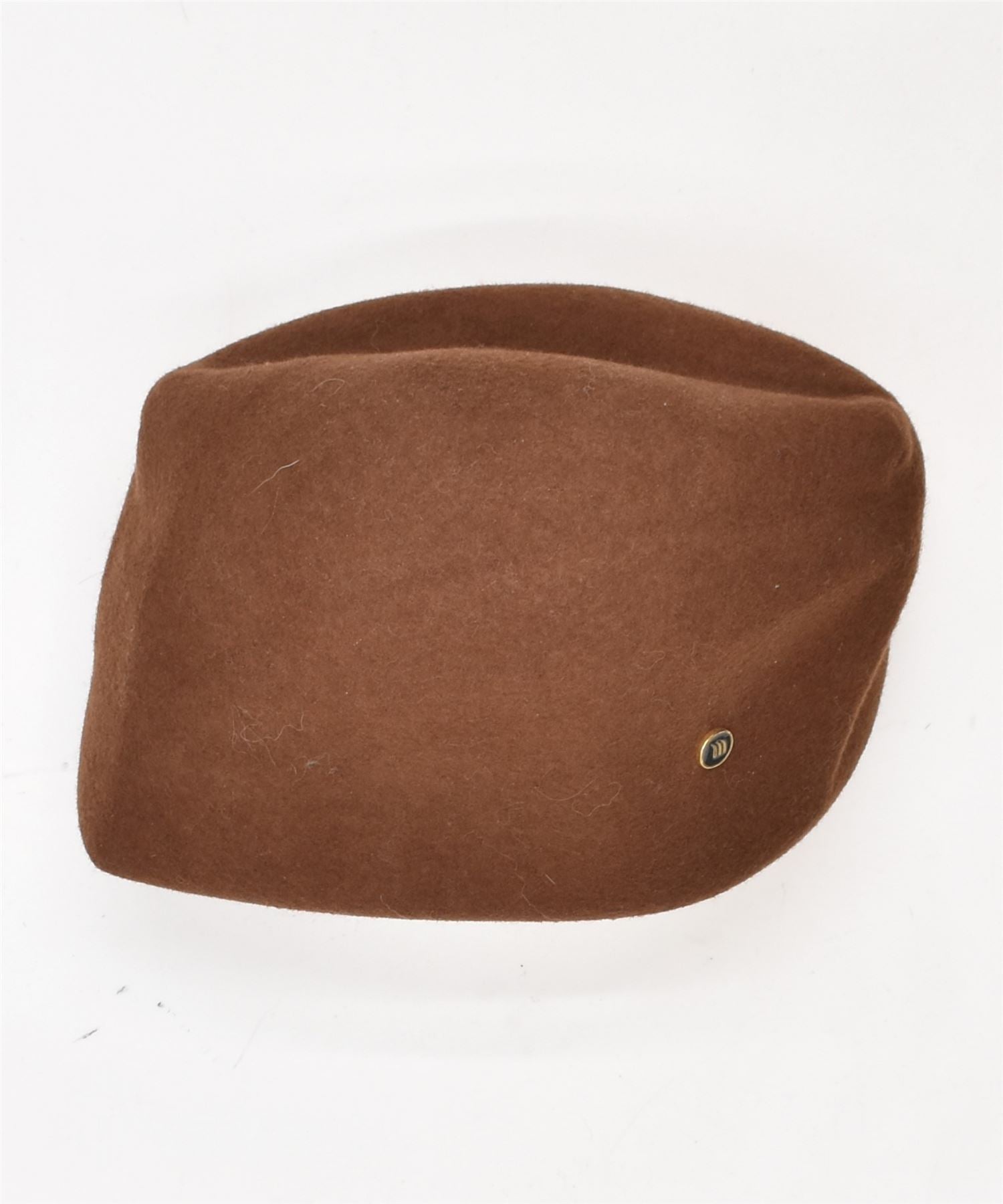 image of MARZI Womens Beret Hat One Size Brown Vintage