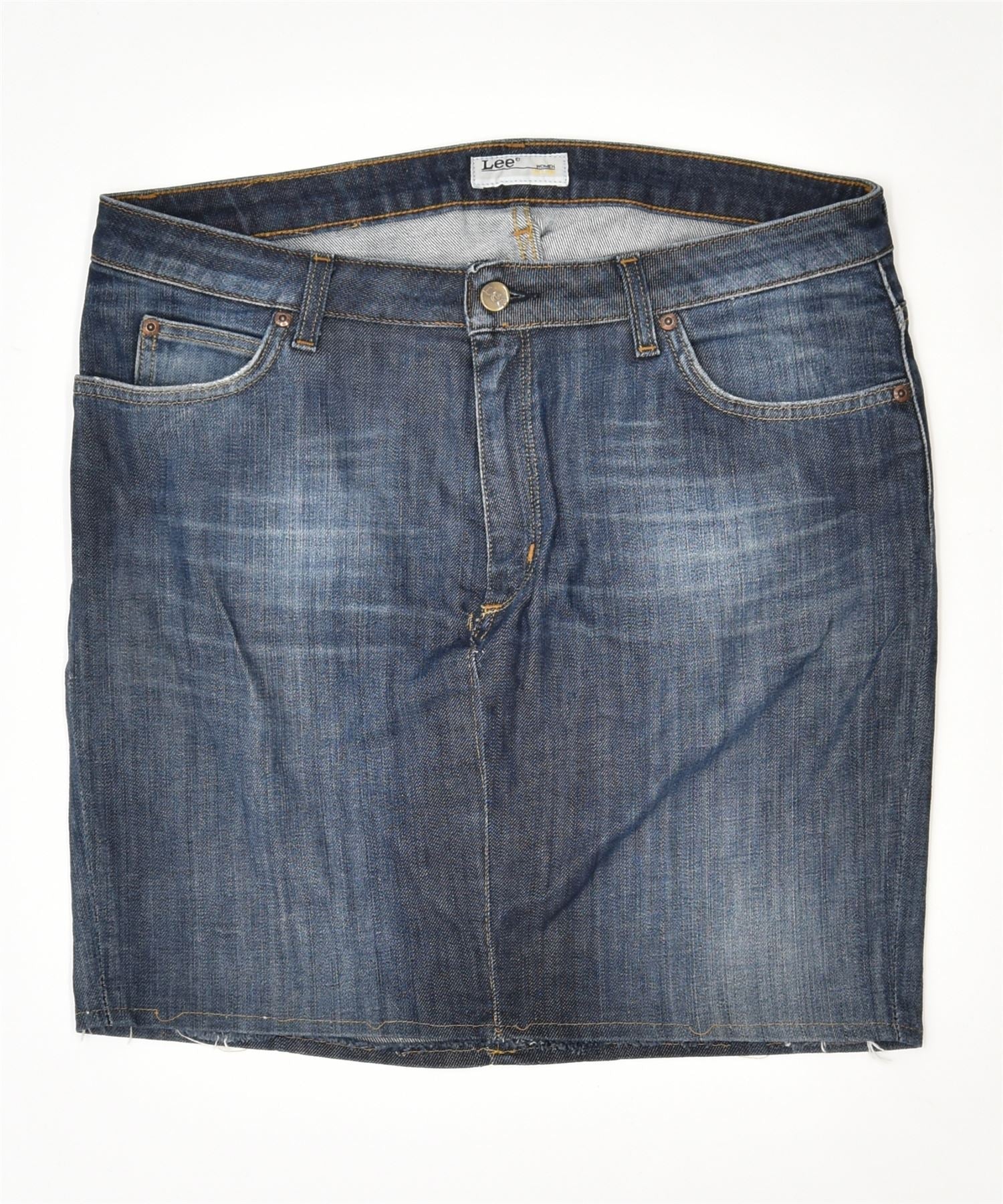 image of LEE Womens Denim Skirt W36 3XL Blue Cotton