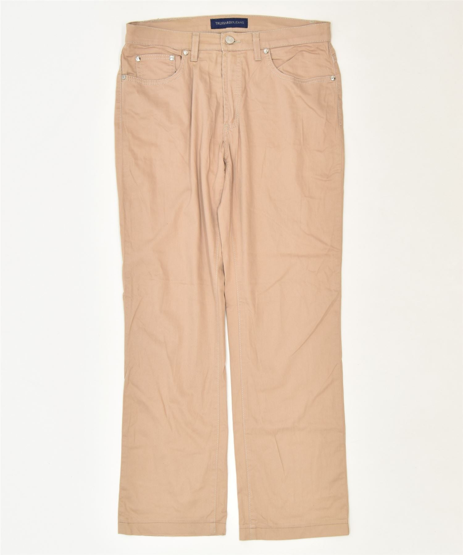 image of TRUSSARDI Womens Straight Casual Trousers W30 L29 Brown Classic