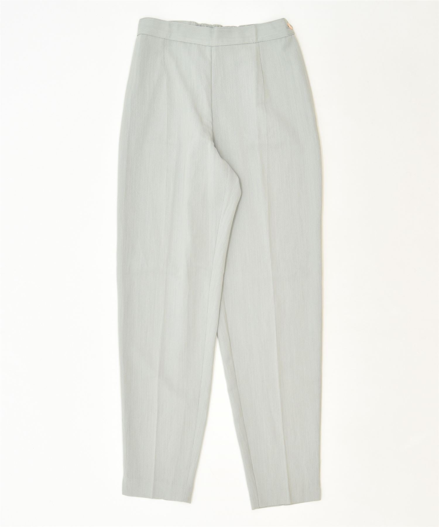 image of VINTAGE Womens Slim Suit Trousers W28 L30 Grey Polyester Classic